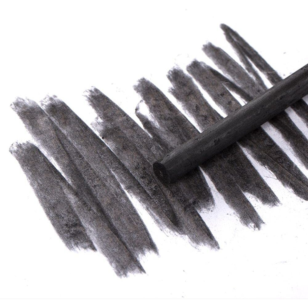 Ondesk Artics Artists' Cotton Willow Charcoal Strips | 7-9 Mm, Round | Perfect For Beginners, Professionals And Artists | Ideal For Sketching, Painting, Drawing, Shading & Illustrations | Pack Of 25
