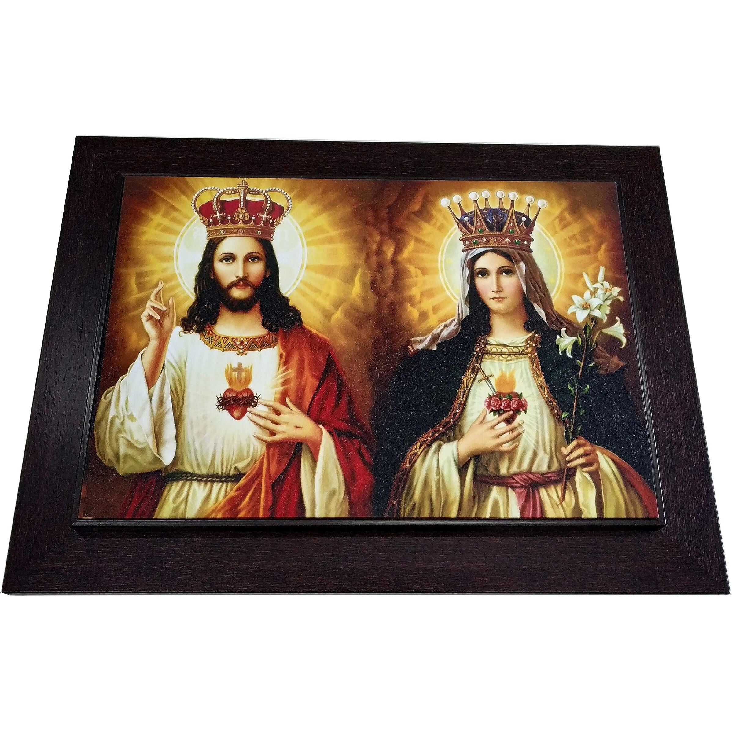 Elegance Jesus Christ And Mother Mary Painting Picture Photo Poster Frame Christian Art For Home Decor Living Room Bedroom Office Christmas Gifts Painting Size- 20 Length X 15 Height Inch