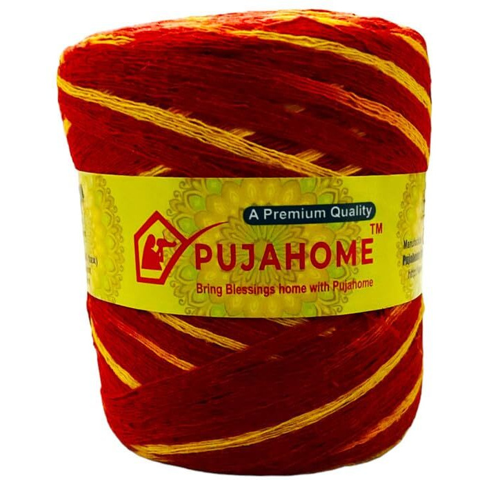 Pujahome Kalawa Raksha Sutra Mota Dhaga Cotton Saced Thread Moli 125 Gram Size