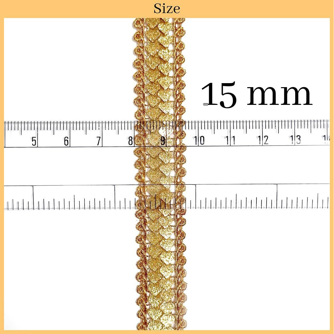 Embroiderymaterial Shiny Gold Zari Border Lace For Sewing, Embroidery, Edging, Saree Border, Blouse, Dupatta Border, Lehenga, Kurti Etc (18 Meters, 15Mm Wide)