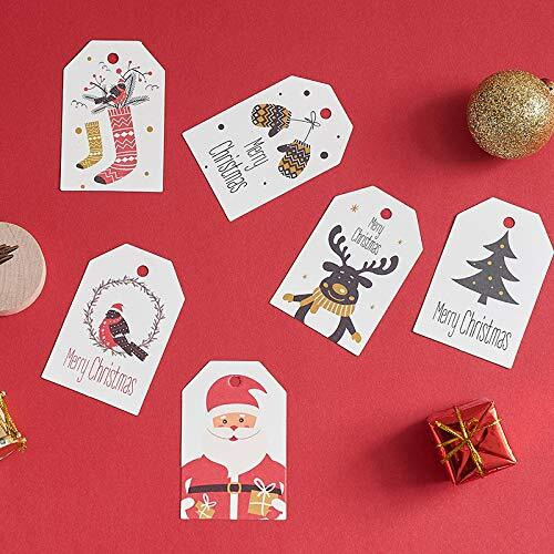 Moira Christmas Gift Tags Paper Pack With Strings, 60 Pieces, Ideal For Christmas Gifting