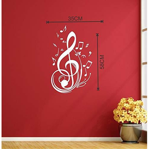 Stickersyard Musical Quotes Design Wall Sticker Color - White (Size 58 Cm X 35 Cm)