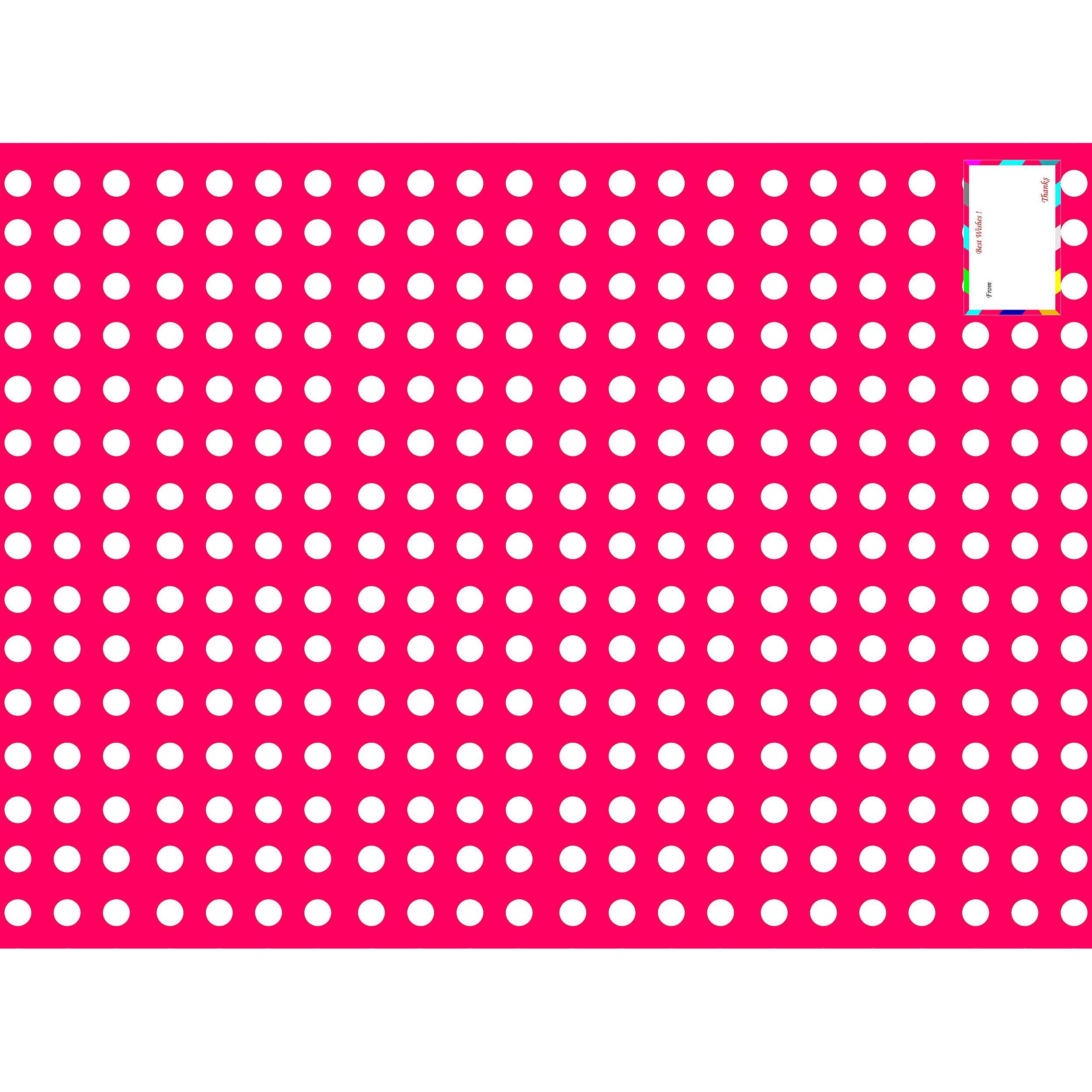 Accuprints Gift Wrapping Paper Pack Of 25|Design Pink Polka Dot |Size 20 X 30 Inch