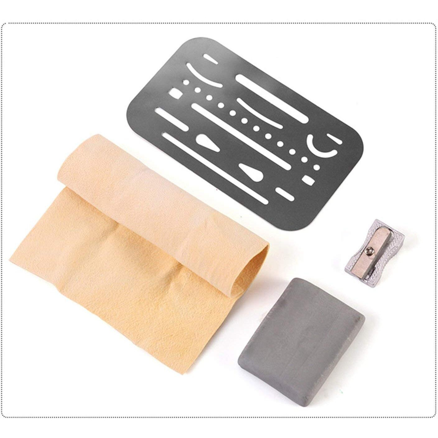 Worison 10 Piece Charcoal Accessories Set - Stumps, Tortillons, Kneaded Eraser, Sandpaper Pointer, Chamois, Erasing Shield And Sharpener