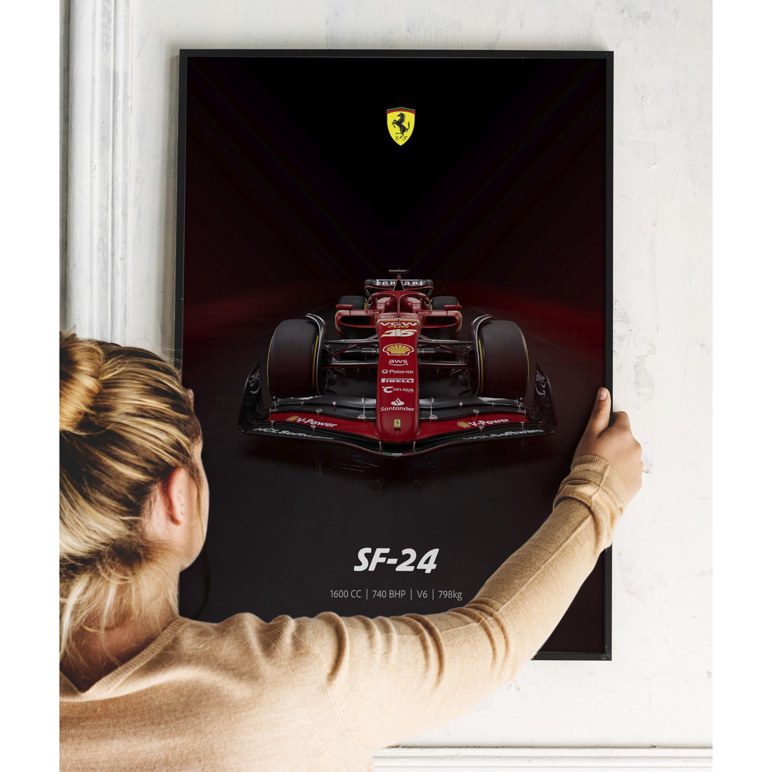 Podiumpe Scuderia Ferrari Formula One Poster | Sf24 2024 Specs F1 Wall Art | 300 Gsm A3 Glossy | Unframed
