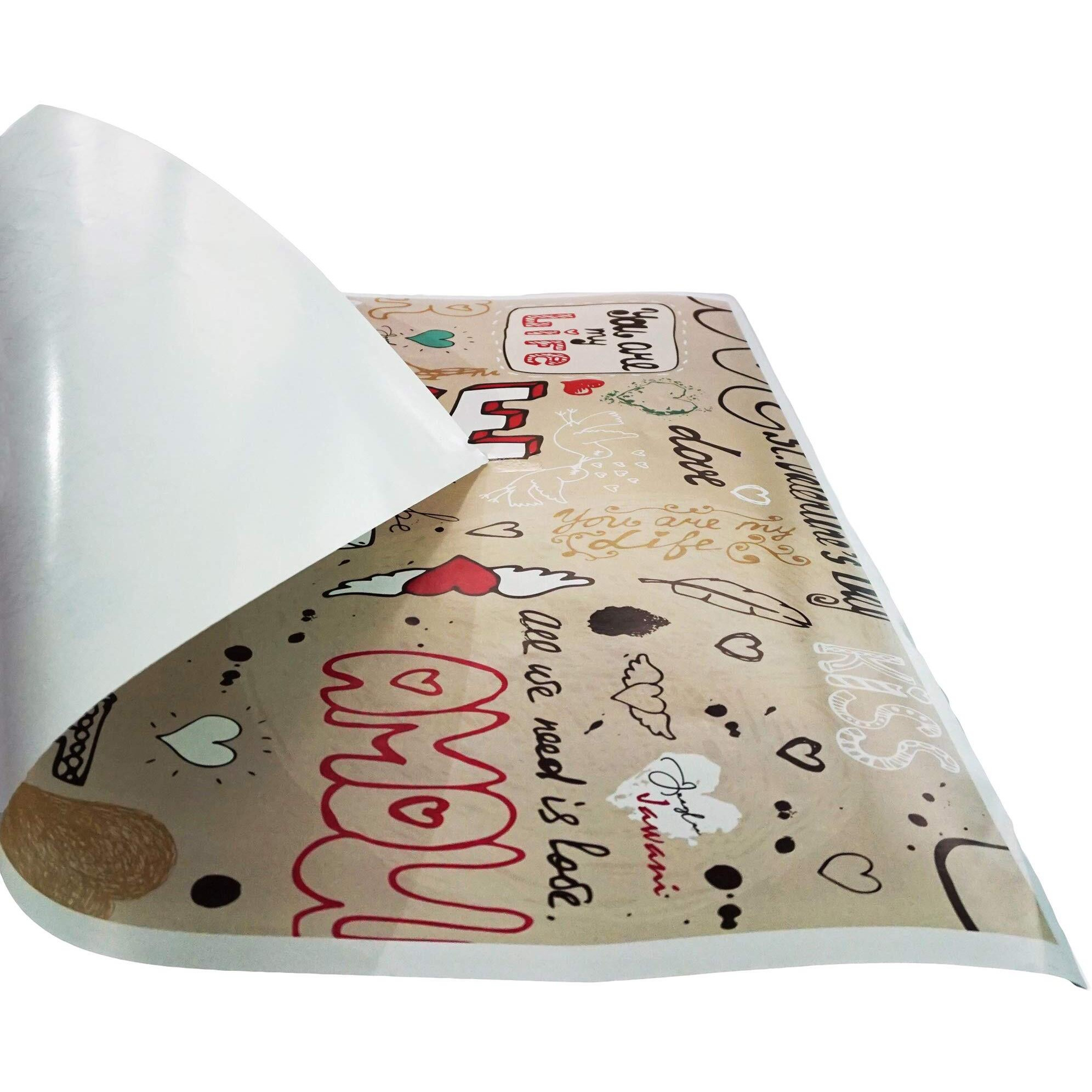 Xs And Os Valentine Special Printed Gift Wrapping Paper (With Satin Ribbon),Pack Of 5 Count,Multicolor