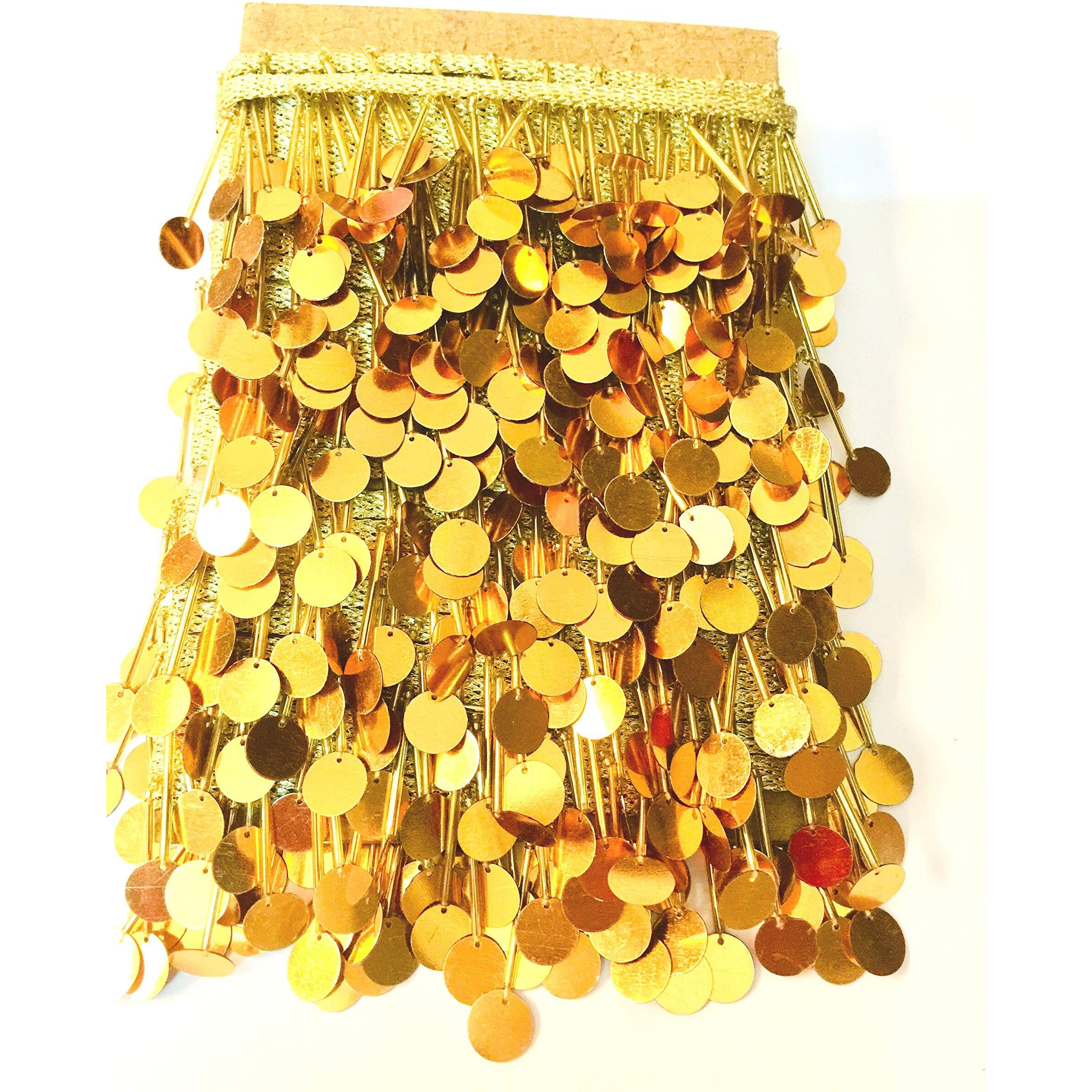 Eera Fashion Icing Private Limited Bead And Sequin Laces For Women Dresses, Crafts And Home Dcor (10 Mtr, Gold)
