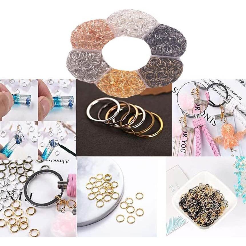 Diy Crafts 1900 Pcs, Nickel Silver, As Image Jump Rings For Jewelry Making & Earri(1900 Pcs, Nickel Silver)