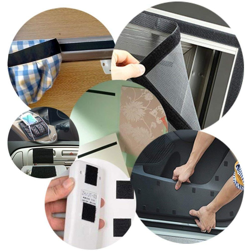 Gopinath Autolink Hook & Loop Tape Roll Strips With Heavy Duty Strips Self Adhesive Back Mounting Tape Closeout Nylon Strips Water Tear Resistant For Window (1 Inch*16 Foot)