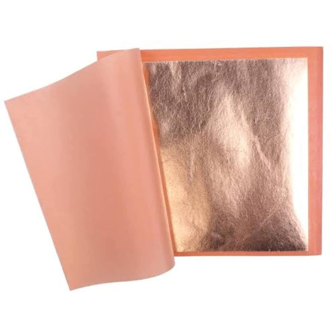 Fglc Gold Leaf Gold,100 Sheets, 8 By 8.Cm Gilding Foil -Size 3.14 * 3.35 Inhches (100 Sheets Copper Leaf 8Cmx8Cm)