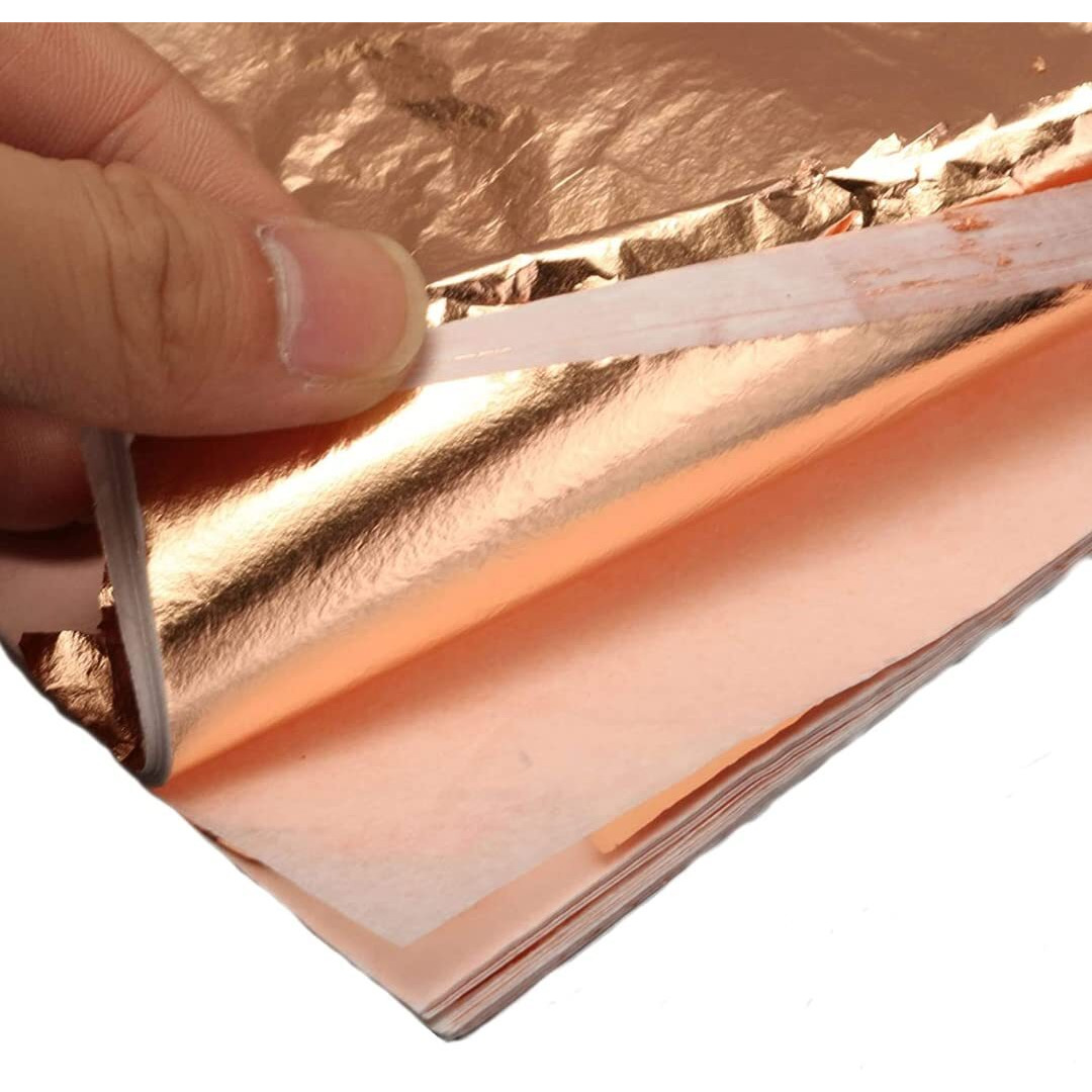 Fglc Gold Leaf Gold,100 Sheets, 8 By 8.Cm Gilding Foil -Size 3.14 * 3.35 Inhches (100 Sheets Copper Leaf 8Cmx8Cm)
