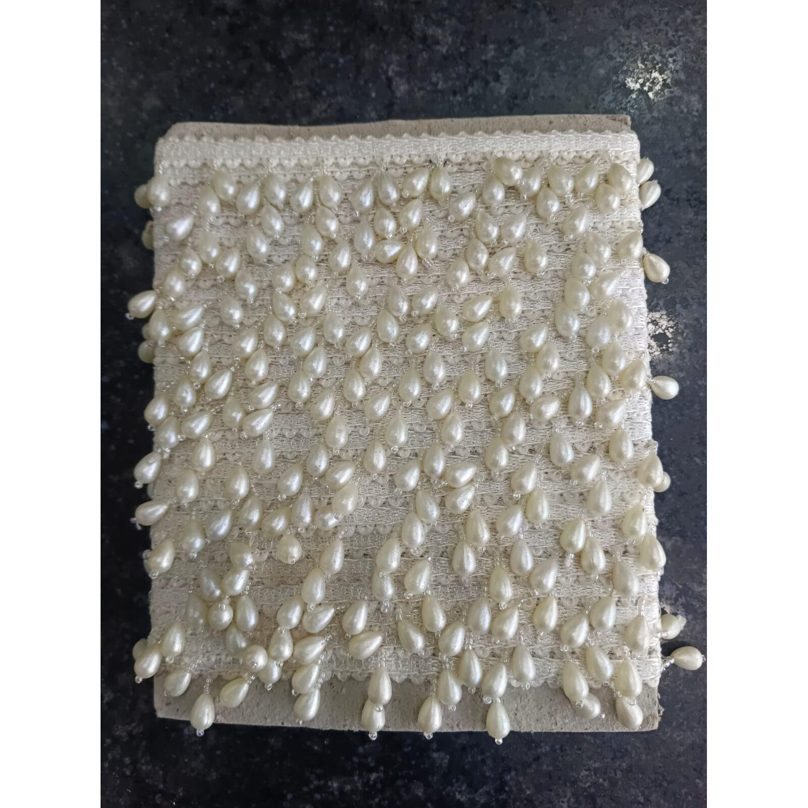 White Hanging Pearl Lace Border For Saree, Suit Decoration, Art & Craft Material(Pack Of 8 Meters)