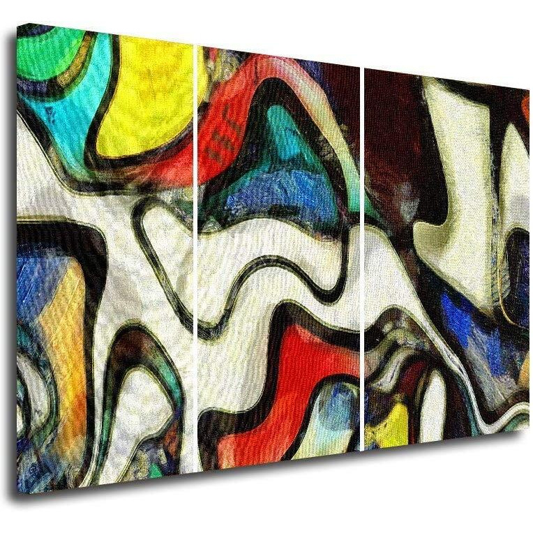 Printelligent Canvas Wall Paintings Big Size 3 Panel Beautiful Wall Art Painting Wooden Framed (18 X 36 Inch) (Modern Art_05)