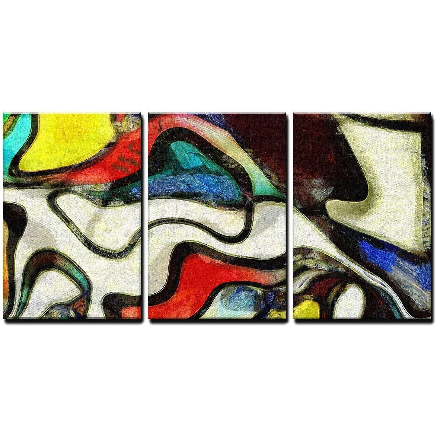Printelligent Canvas Wall Paintings Big Size 3 Panel Beautiful Wall Art Painting Wooden Framed (18 X 36 Inch) (Modern Art_05)