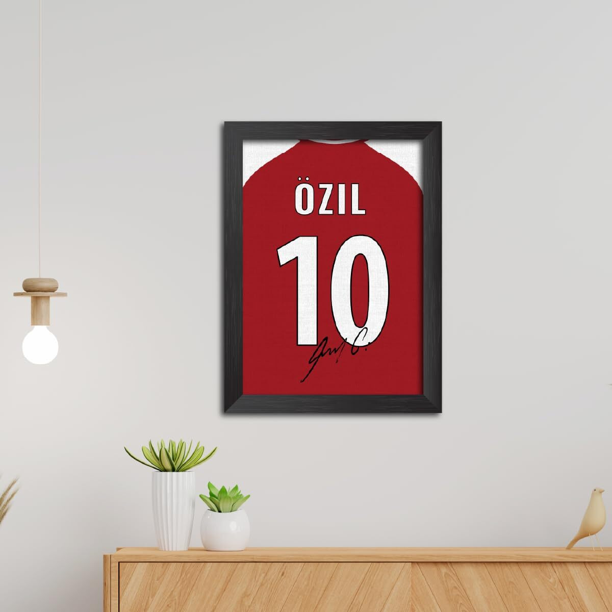 Tenorarts Arsenal Mesut Ozil Poster Frame Arsenal Jersey Print Laminated Photo Framed Painting With Matt Finish Black Texture (12 Inches X 9Inches)