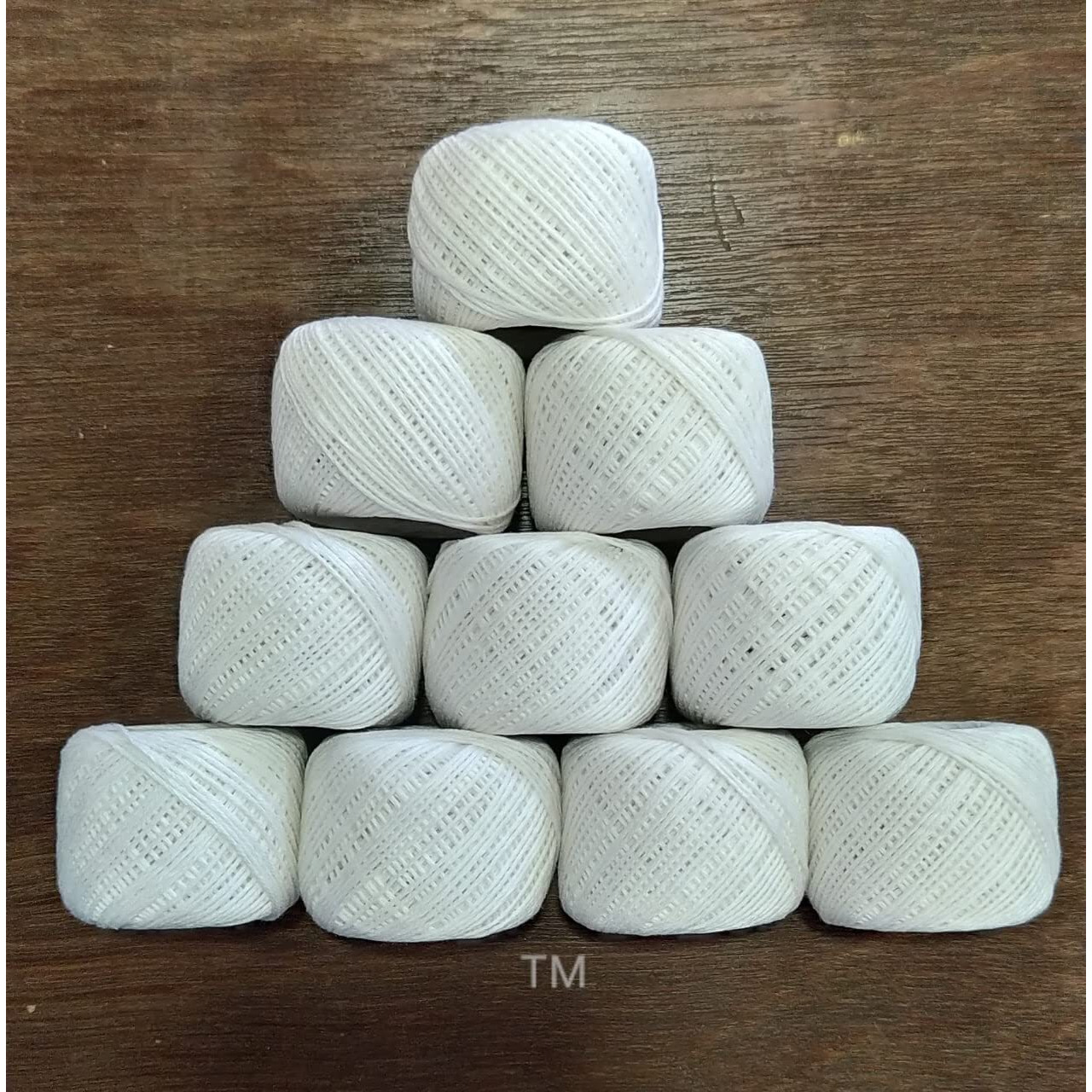 Sygnius 10 Piece Set Cotton Crochet Yarn For Knitting And Crafting Work Hand Work Thread (White), 180 Gram