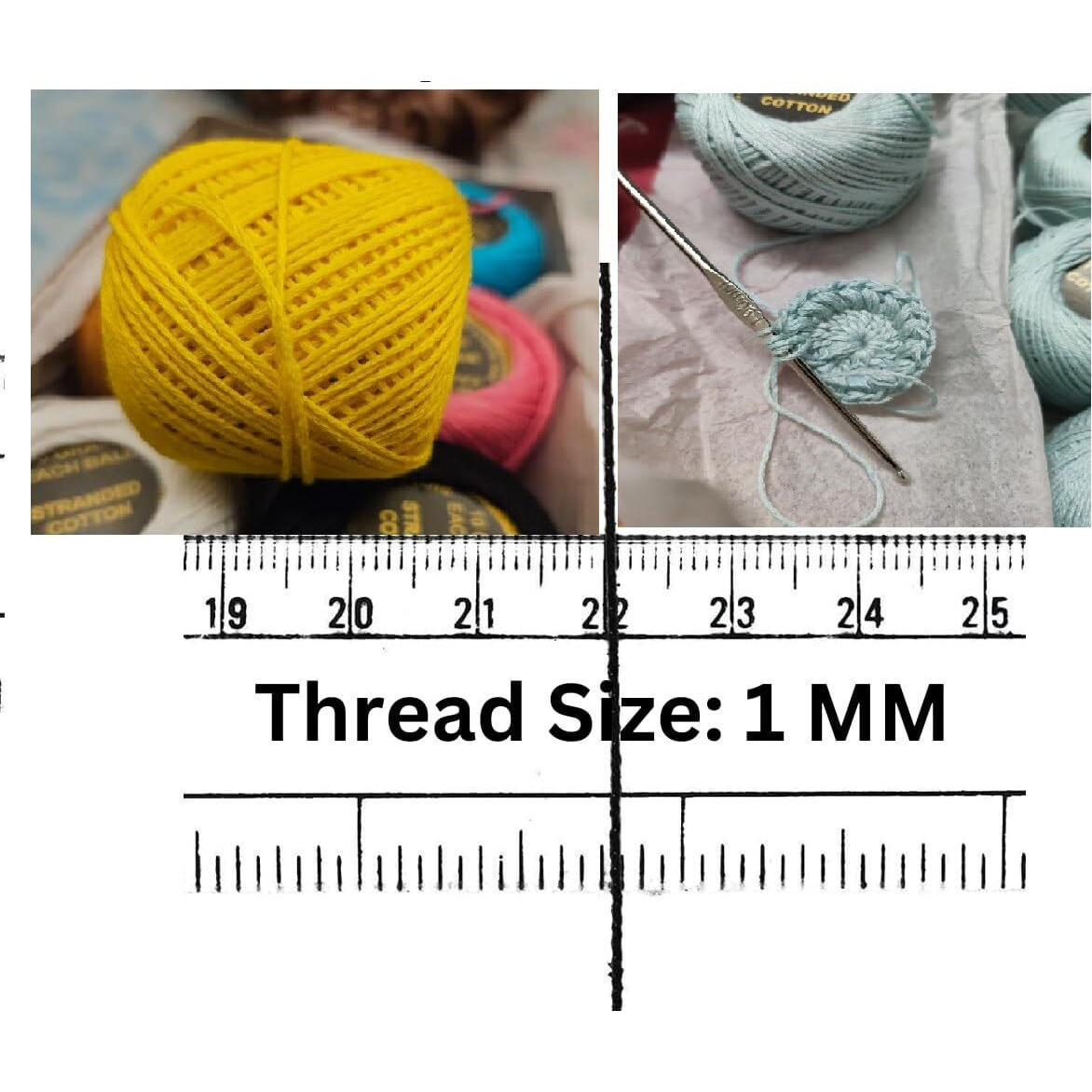 Sygnius 10 Piece Set Cotton Crochet Yarn For Knitting And Crafting Work Hand Work Thread (White), 180 Gram