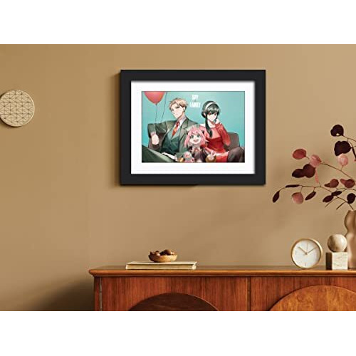 Tenorarts Spy  Family Poster Anime Framed Posters Laminated Framed Painting With Black Frame (12Inches X 9Inches) (Spy X Family 01)