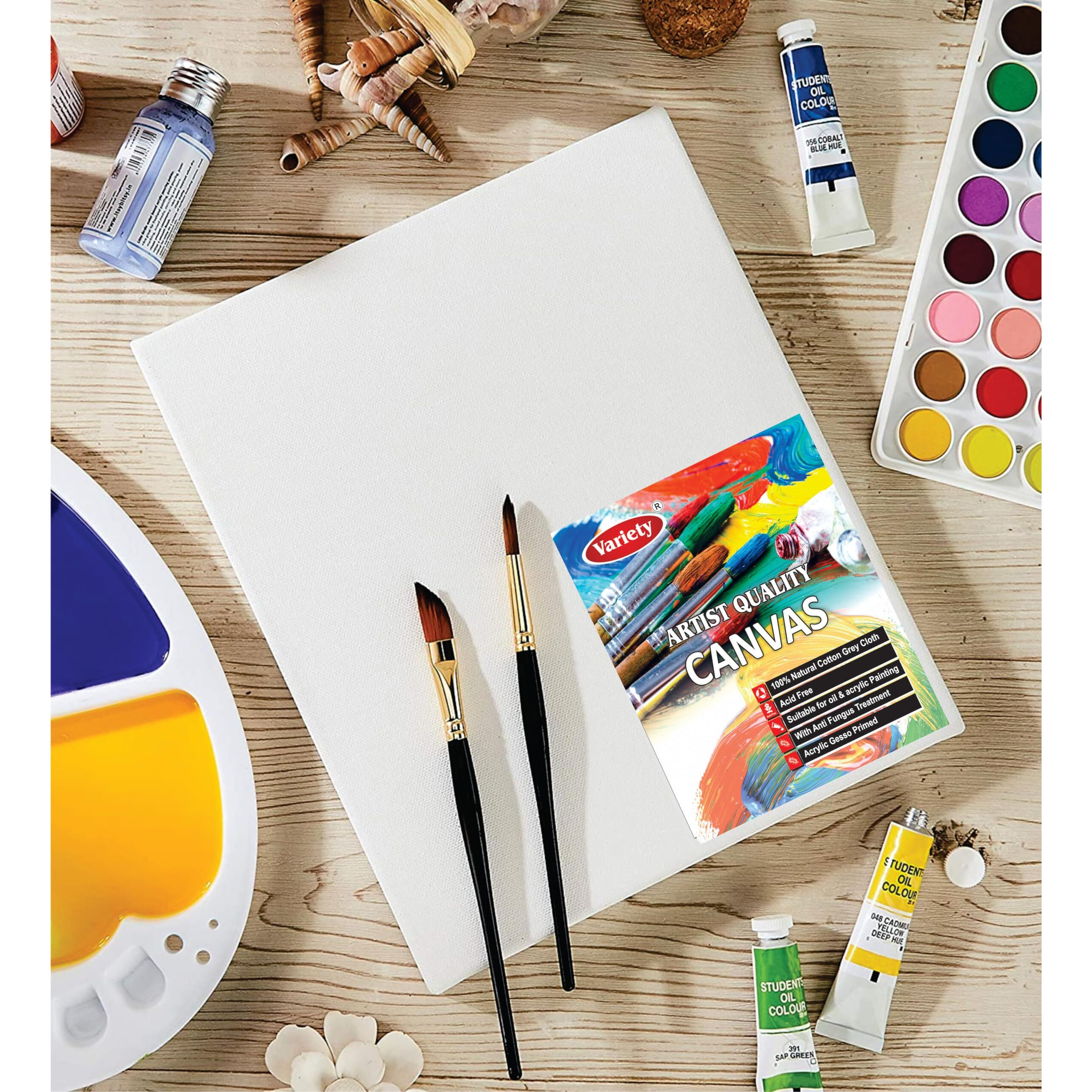 Variety Canvas Canvas Board Primed (6" X 8" Inch, 7 Oz) -Pack Of 4