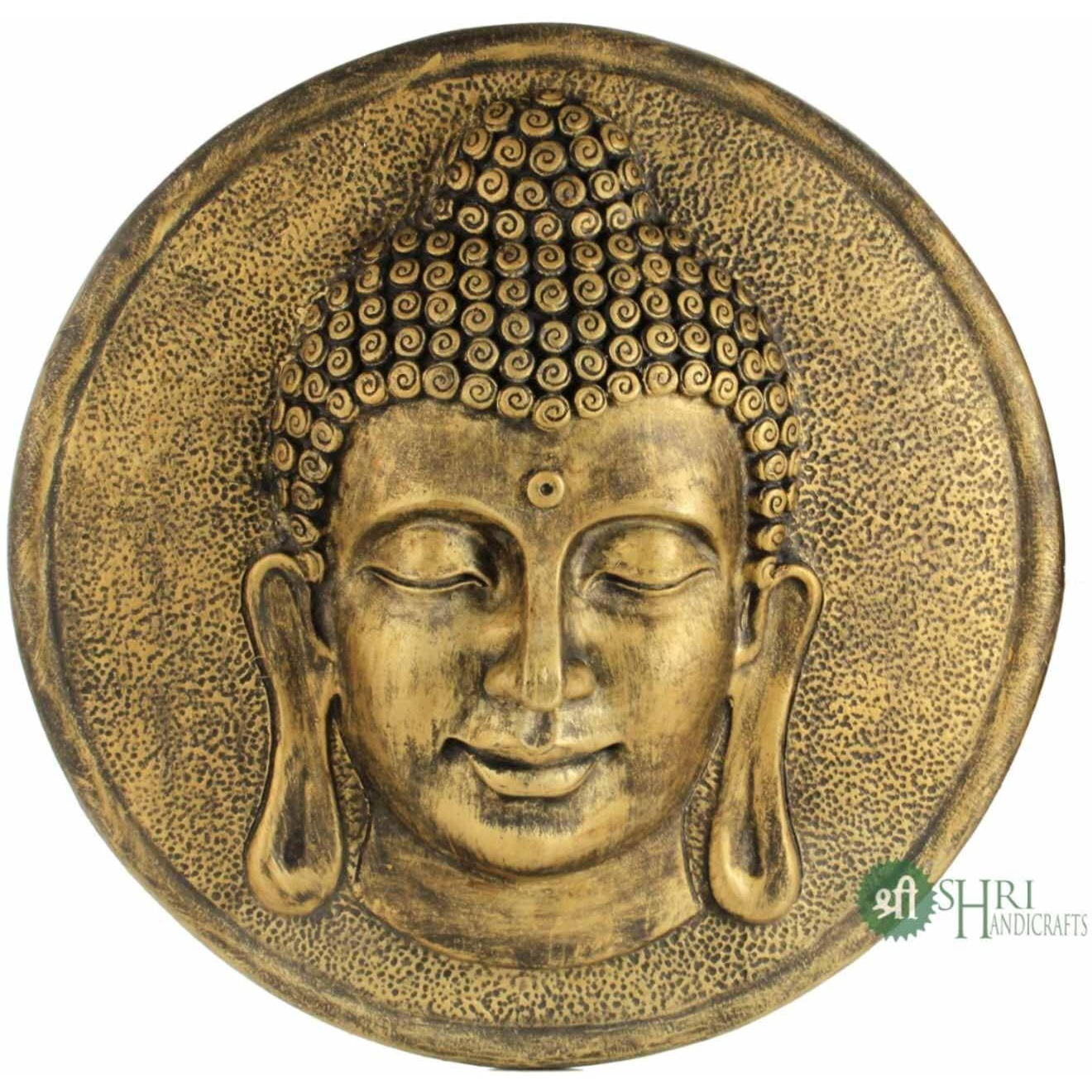 Profound Craft Resin 15" Buddha Wall Hangings Sculpture Thai Buddhist Face Gautam Buddh Wall Panel Buddhism Showpiece For Home Office Dcor