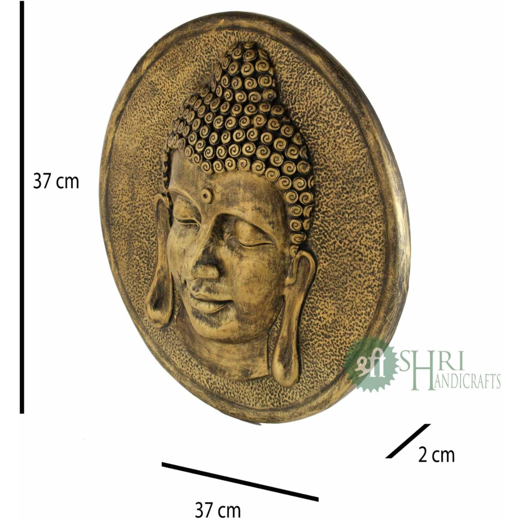 Profound Craft Resin 15" Buddha Wall Hangings Sculpture Thai Buddhist Face Gautam Buddh Wall Panel Buddhism Showpiece For Home Office Dcor