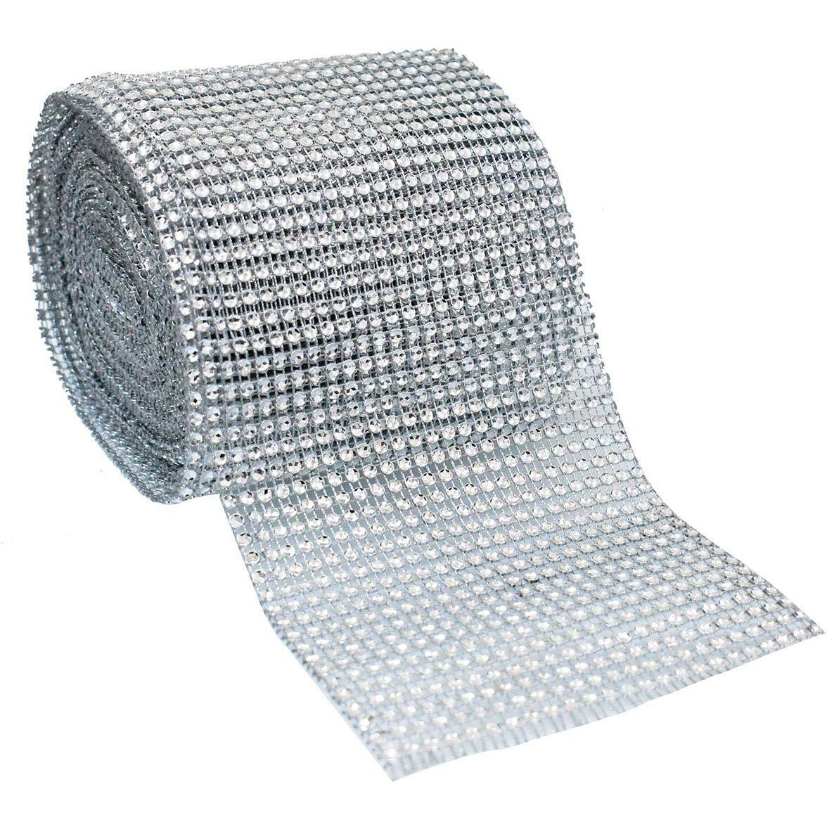 Embroiderymaterial 12Cm Plastic Pearls Ribbon Trim Lace Border For Embroidery, Craft And Diy Making 1 Roll (Silver, 9 Meters)