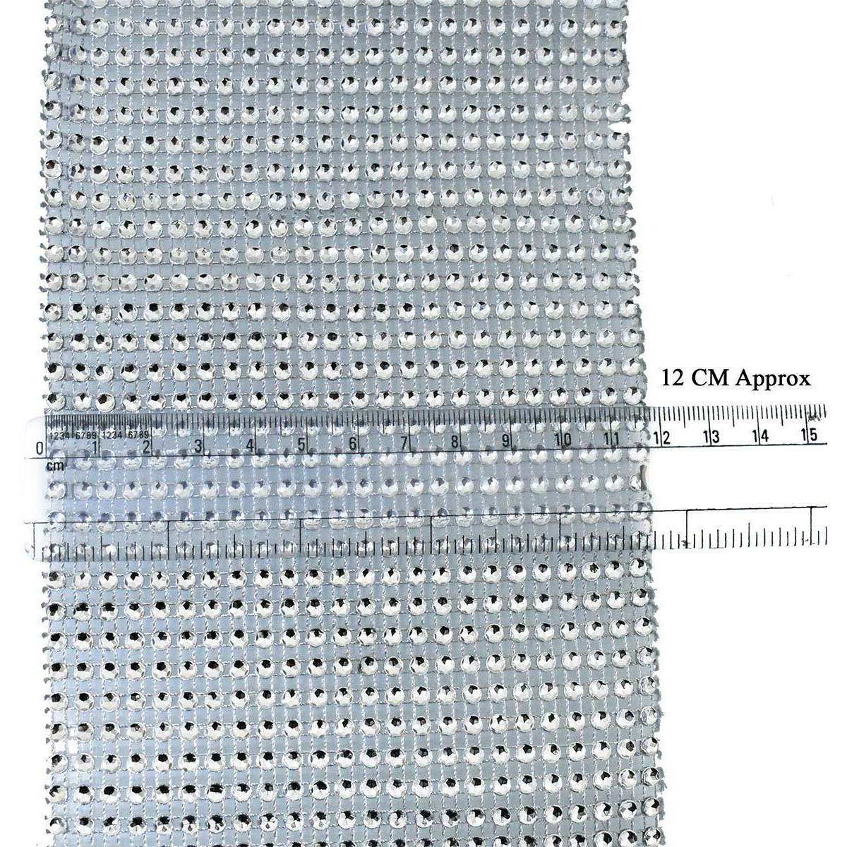 Embroiderymaterial 12Cm Plastic Pearls Ribbon Trim Lace Border For Embroidery, Craft And Diy Making 1 Roll (Silver, 9 Meters)