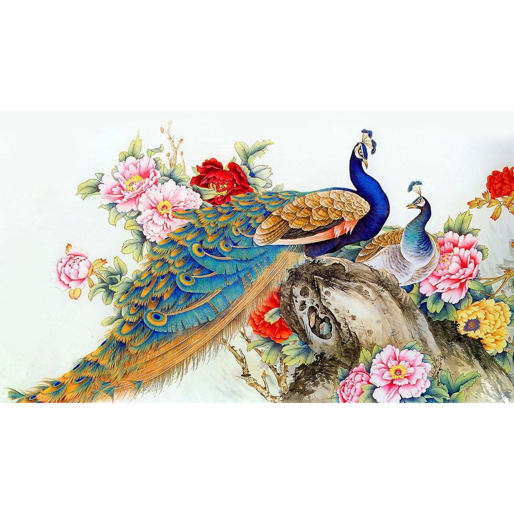 Ghar Kraft Royal Peacock Self-Adhesive Wall Sticker For Home Decor/Decoration - Living Room, Bedroom, Kids Room