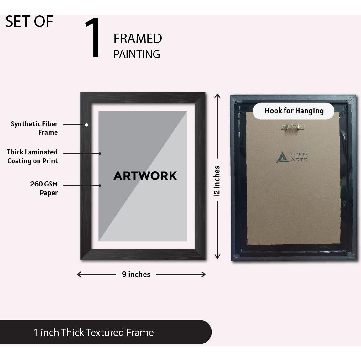 Tenorarts Naruto And Sasuke Uchiha Poster Naruto Anime Laminated Poster Framed Paintings With Matt Finish Black Frame (12Inches X 9Inches)