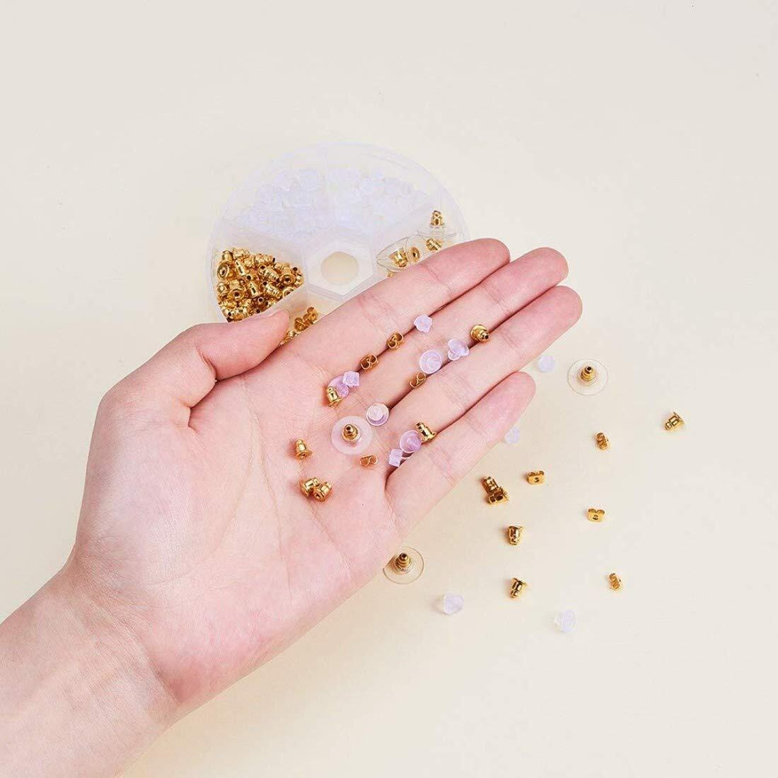 Diy Crafts Pack Of 2 Pcs, Plastic Earnut Earring, 5 Style Brass And Plastic Earnut Earring Studs Sets Gold Abou (Pack Of 2 Pcs, Plastic Earnut Earring)