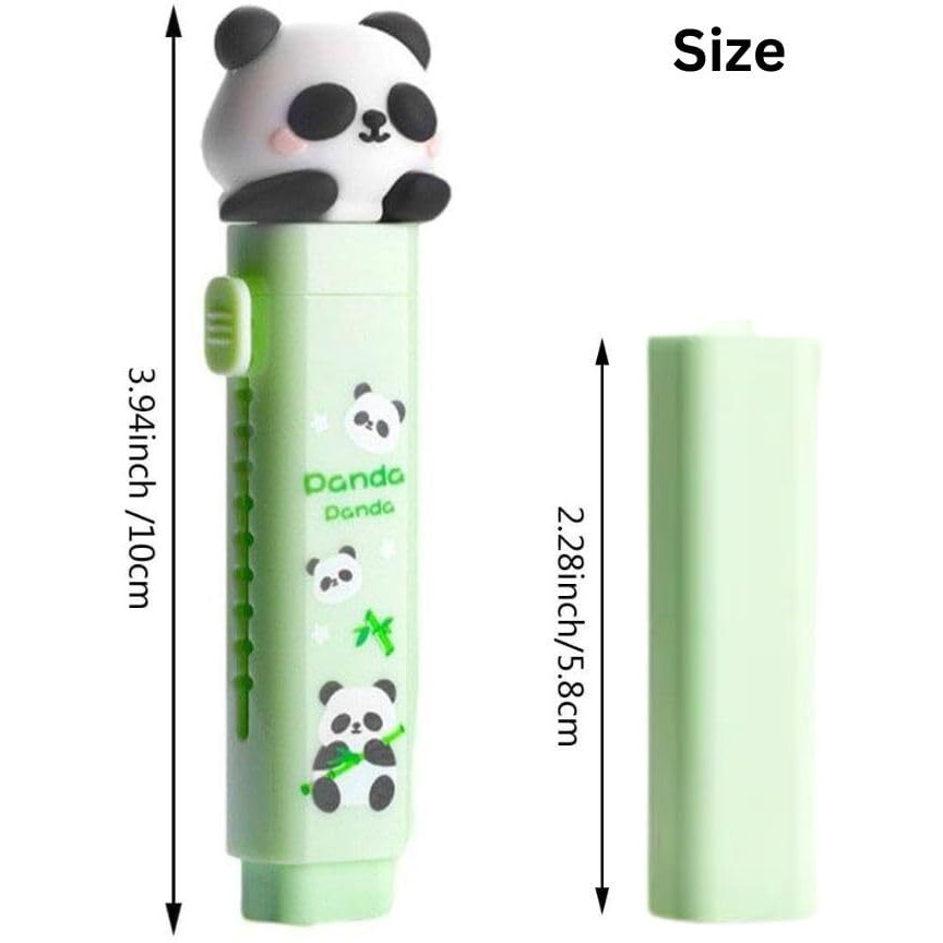 Partysanta Panda Eraser & Gun Pen Combo | 1 Set | Includes 1 Gun Pen With Led Torch & 1 Panda Eraser With Push & Pull Function For Storage Convenience For Students, Office, Home And Shops