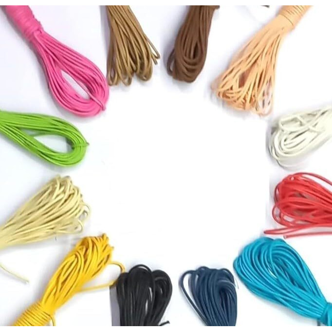 Omx,10 Mtr Each Colour, Waxed Cotton Cord, Waxed Thread Braided Strings For Craft Making, Diy, Beading, (12 Colur, 10 Mtr Each, 2 Mm Thick)