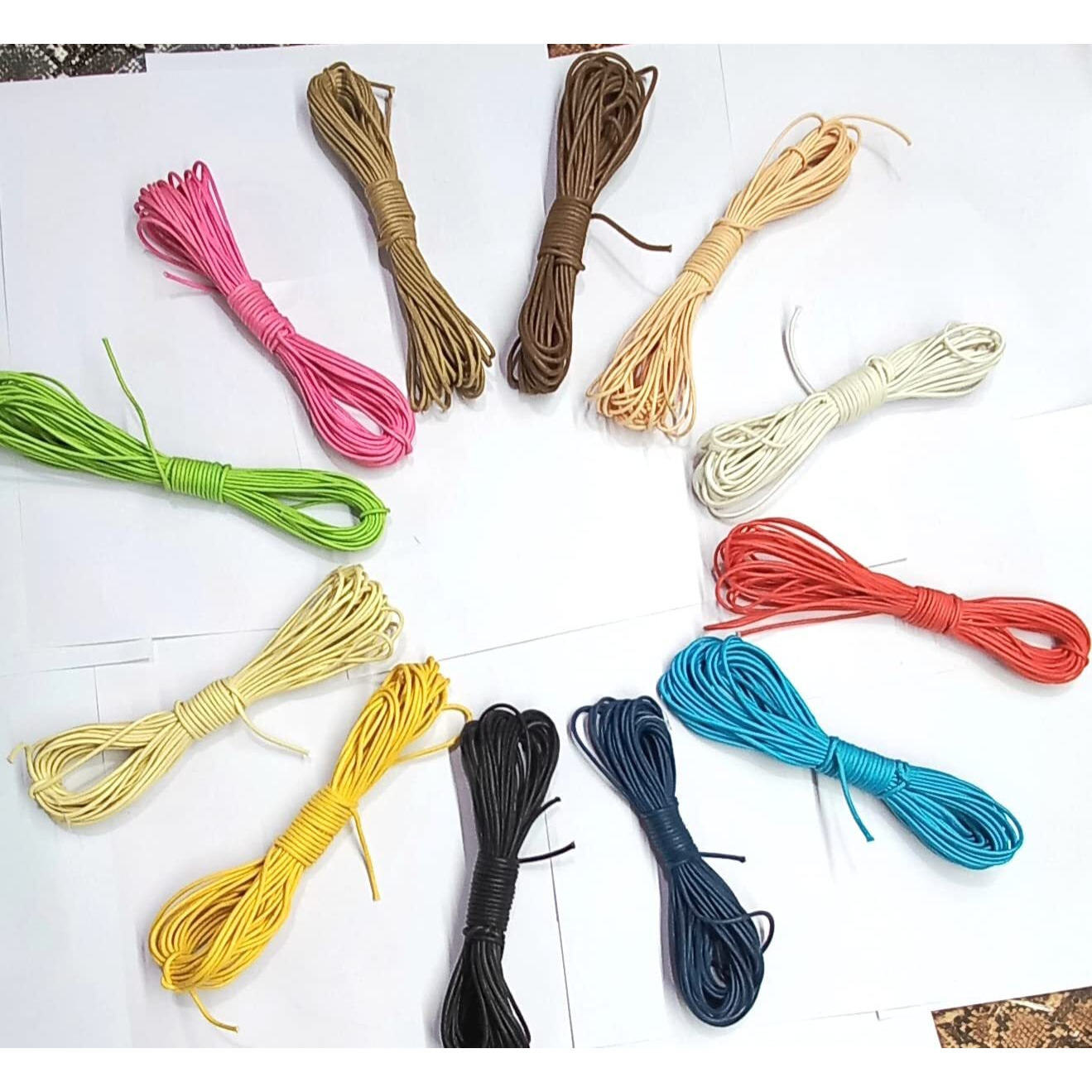 Omx,10 Mtr Each Colour, Waxed Cotton Cord, Waxed Thread Braided Strings For Craft Making, Diy, Beading, (12 Colur, 10 Mtr Each, 2 Mm Thick)