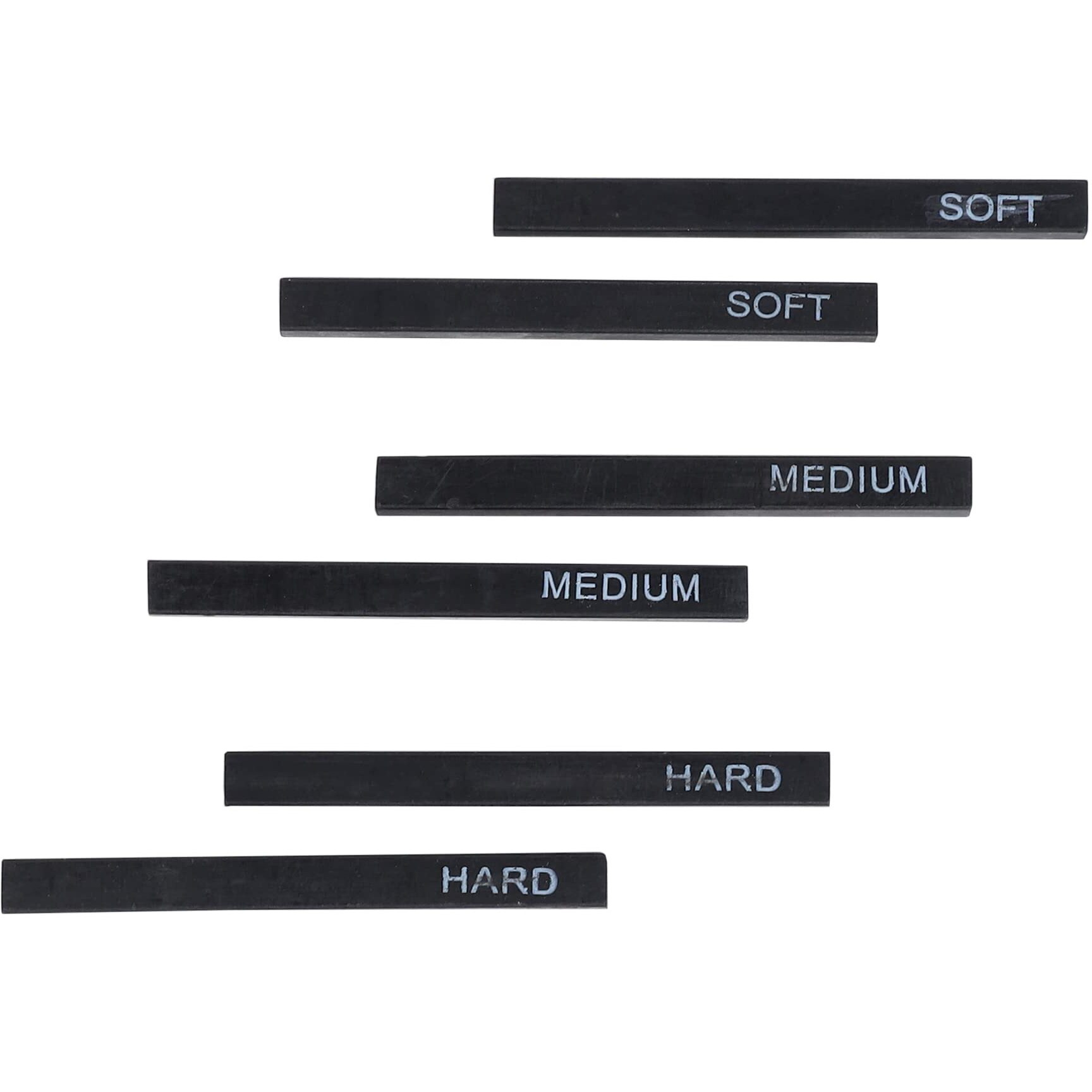 Artright 6 Pcs Compressed Charcoal And Graphite Stick Set For Drawing & Sketching - 6 Assorted Charcoal Sticks (2 Hard, 2 Medium, 2 Soft) For Artists & Professionals - Black