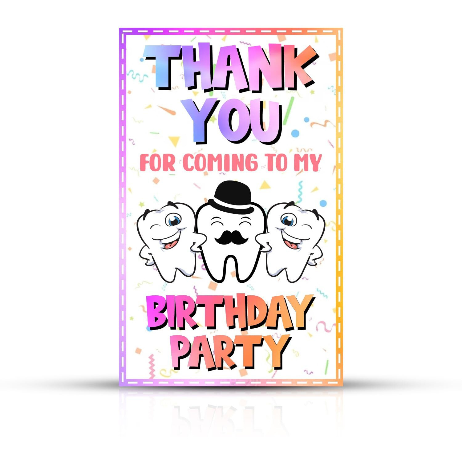 Zyozique Tooth Theme Thank You Tags For Making My Party Little Special, Multi Color Tooth Theme Thank You Card For Birthday Thanks Giving Favor (Pack Of 20)
