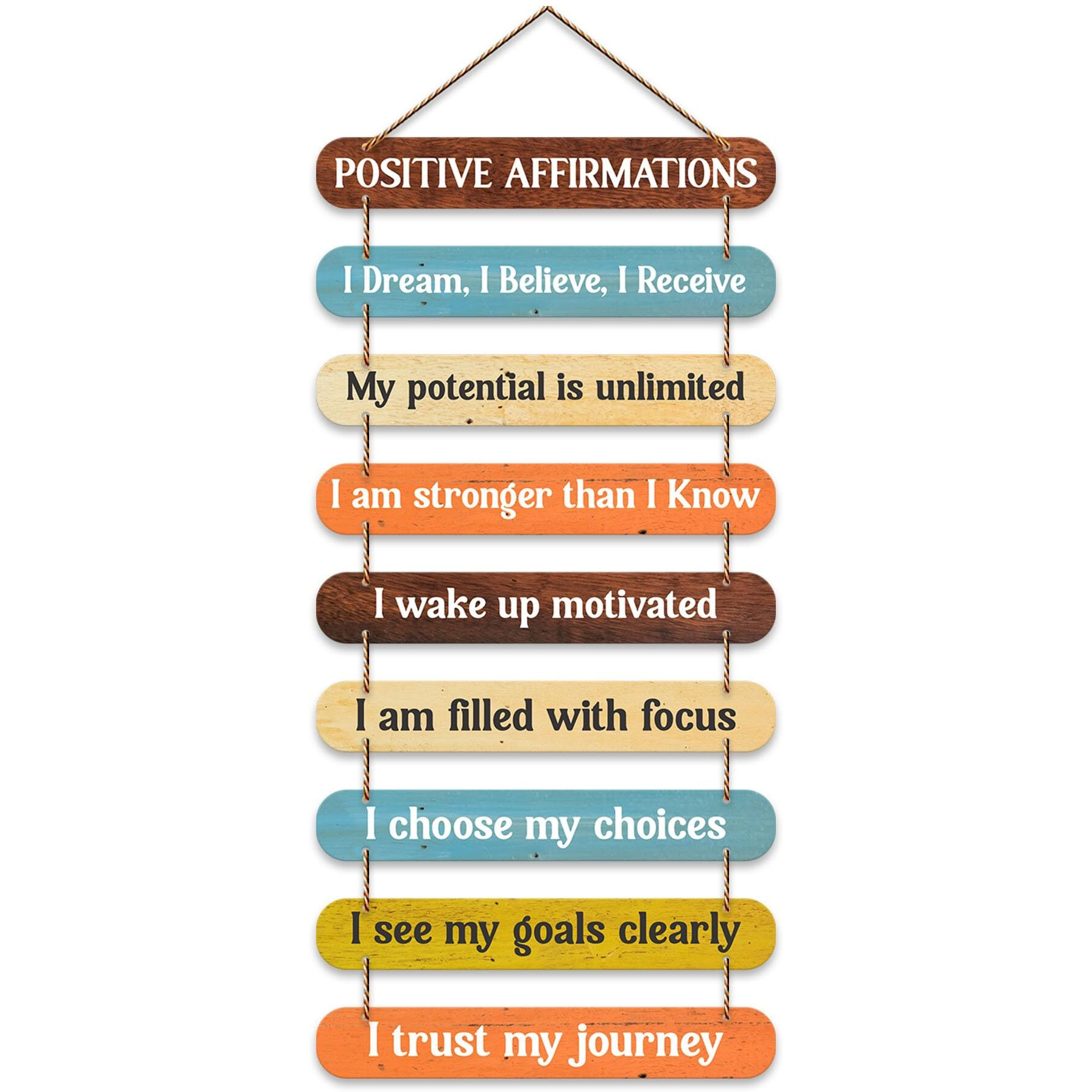 Artvibes Positive Affirmations Printed Wooden Wall Hanging For Home Decorative Items | Living Room | Gifts | Wall Artwork For Hall Decor | Modern Wall Decorative Accessories For Decoration (Wh_9314N)