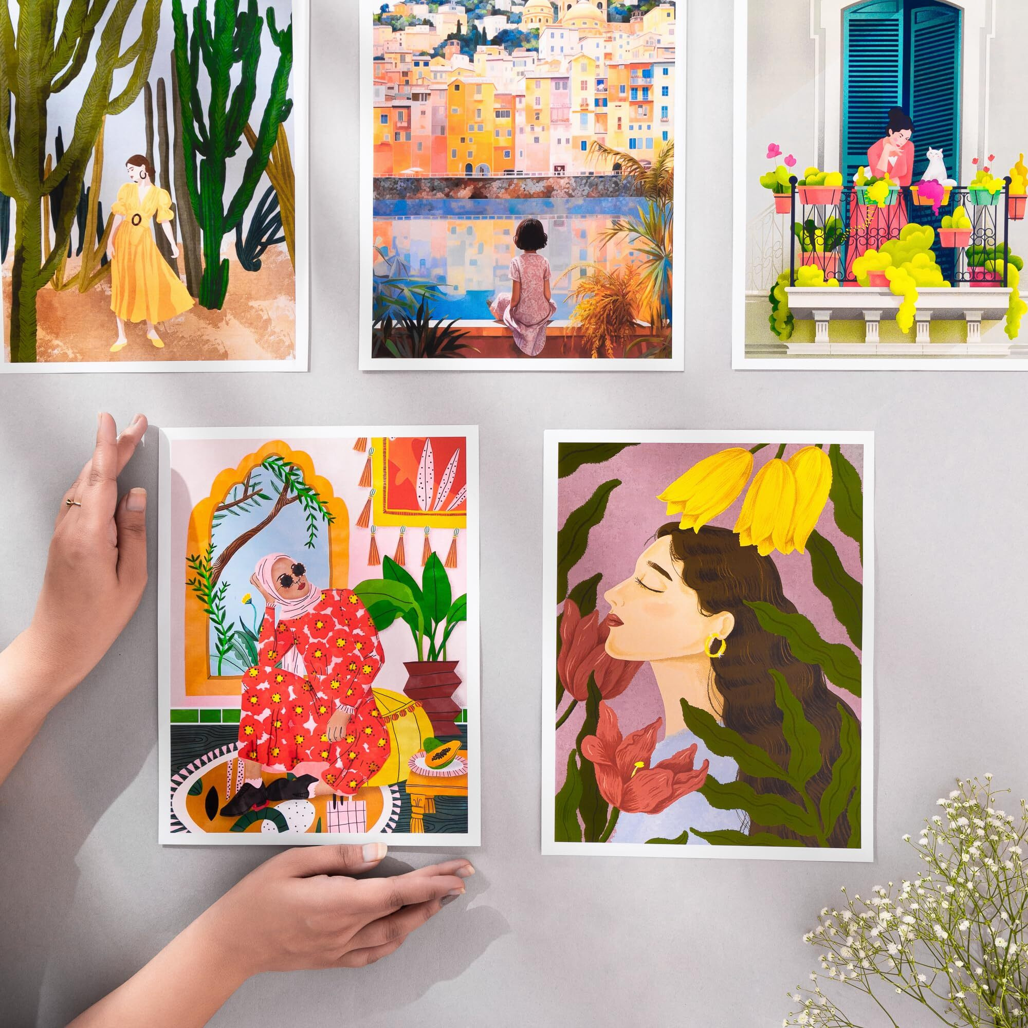Junkyard Glass Wall Posters For Room Decoration Size  A4 Pack Of 12 Self Adhesive Unframed Livingroom Wall Collage Kit Aesthetic Boho With Double Tape Pasted At Back