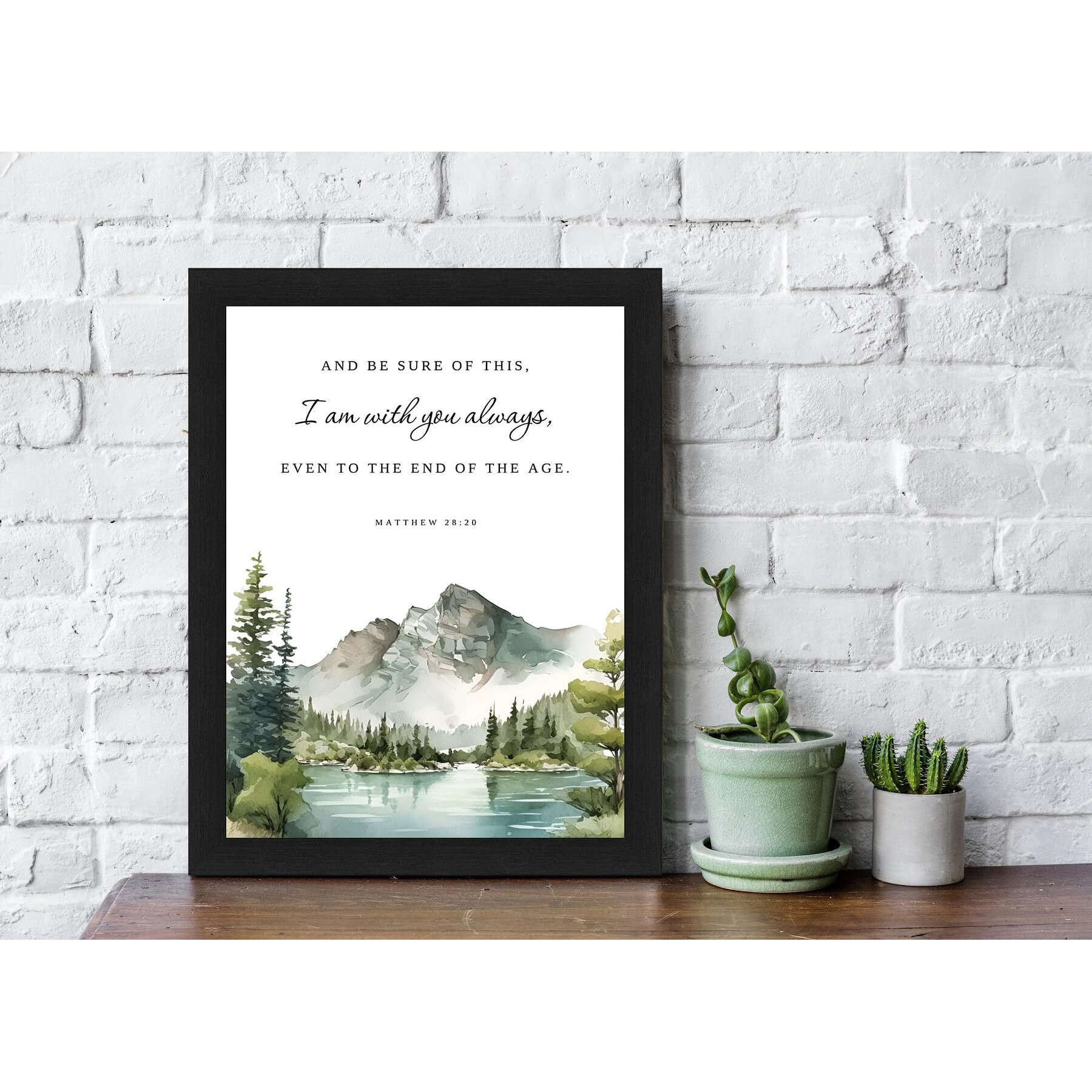 Interio Crafts Bible Verse Wall Frame - Jesus Quotes Wall Framed Poster - Christian Home Decor Item - Synthetic Wood, 13X10 Inches.