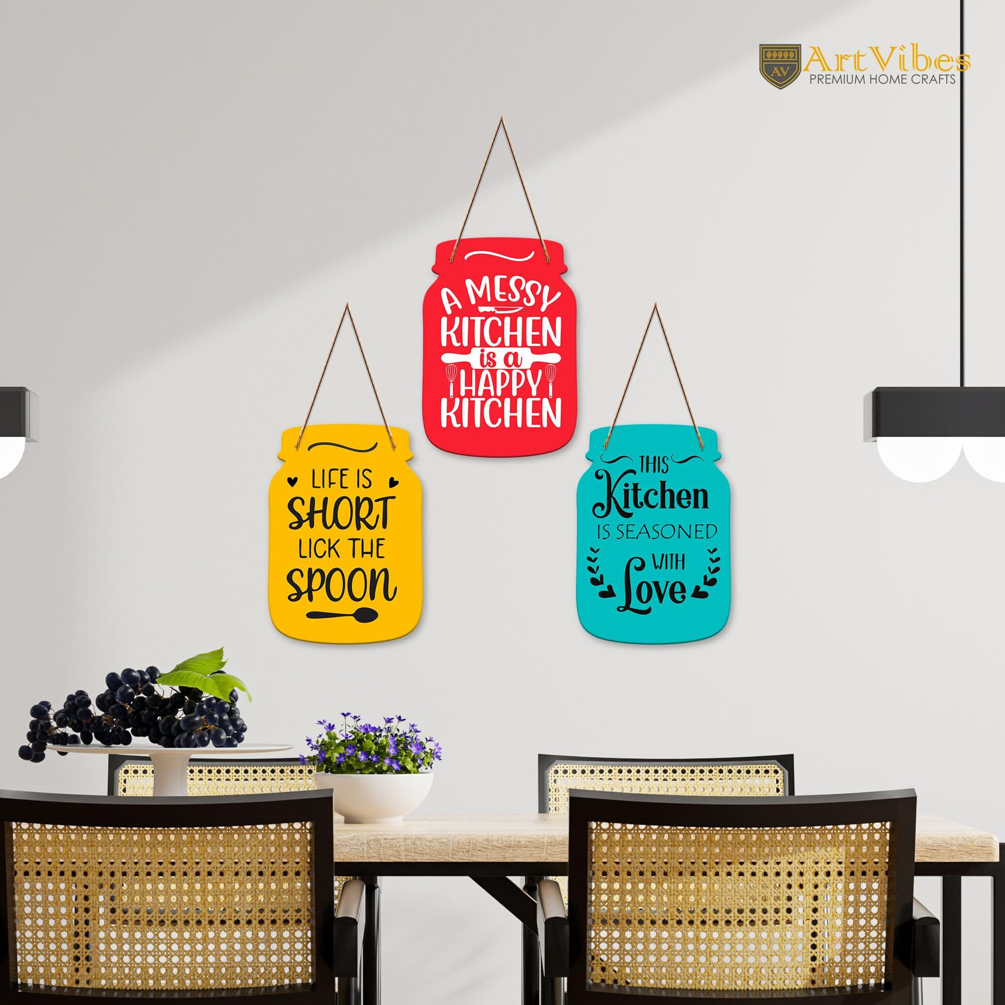 Artvibes Kitchen And Cafe Quotes Decorative Wall Hanging Decoration Item For Kitchen Restaurant | Home Decor | House Warming Gifts | Kitchen Quotes Decor Item | Wall Decoration (Wh_8904N)
