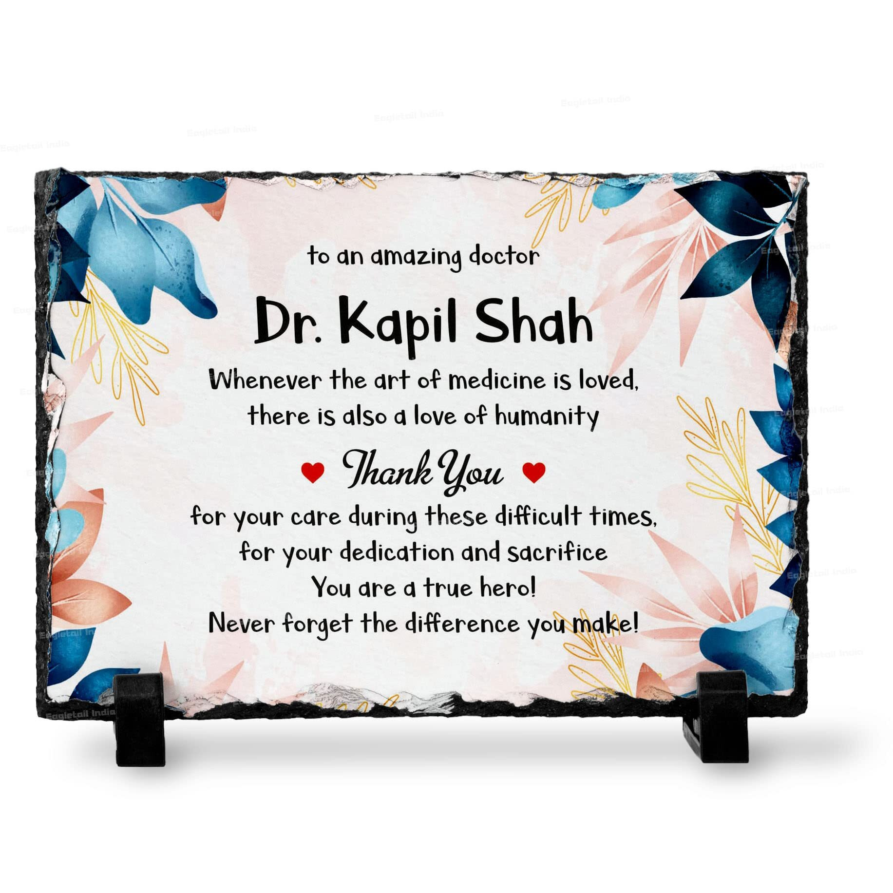 Eagletail India Personalized Doctor Thank You Rock Slate - Customizable With Doctor's Name