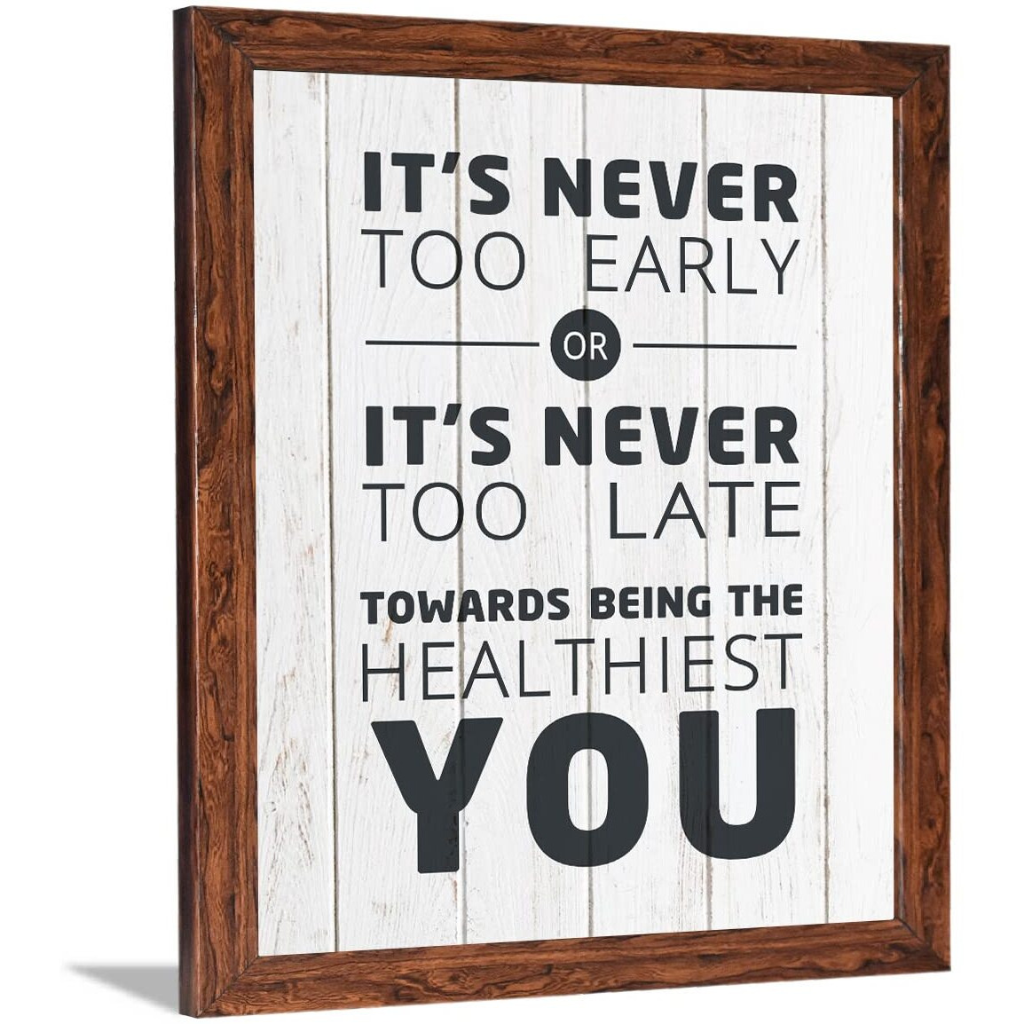 Chaka Chaundh- Health Quotes Wall Frames Decoration - Health Motivation Wall Poster For Diagnostic Center, Path Lab & Hospitals - (14 X 11 Inches) (Its Never Too - White)