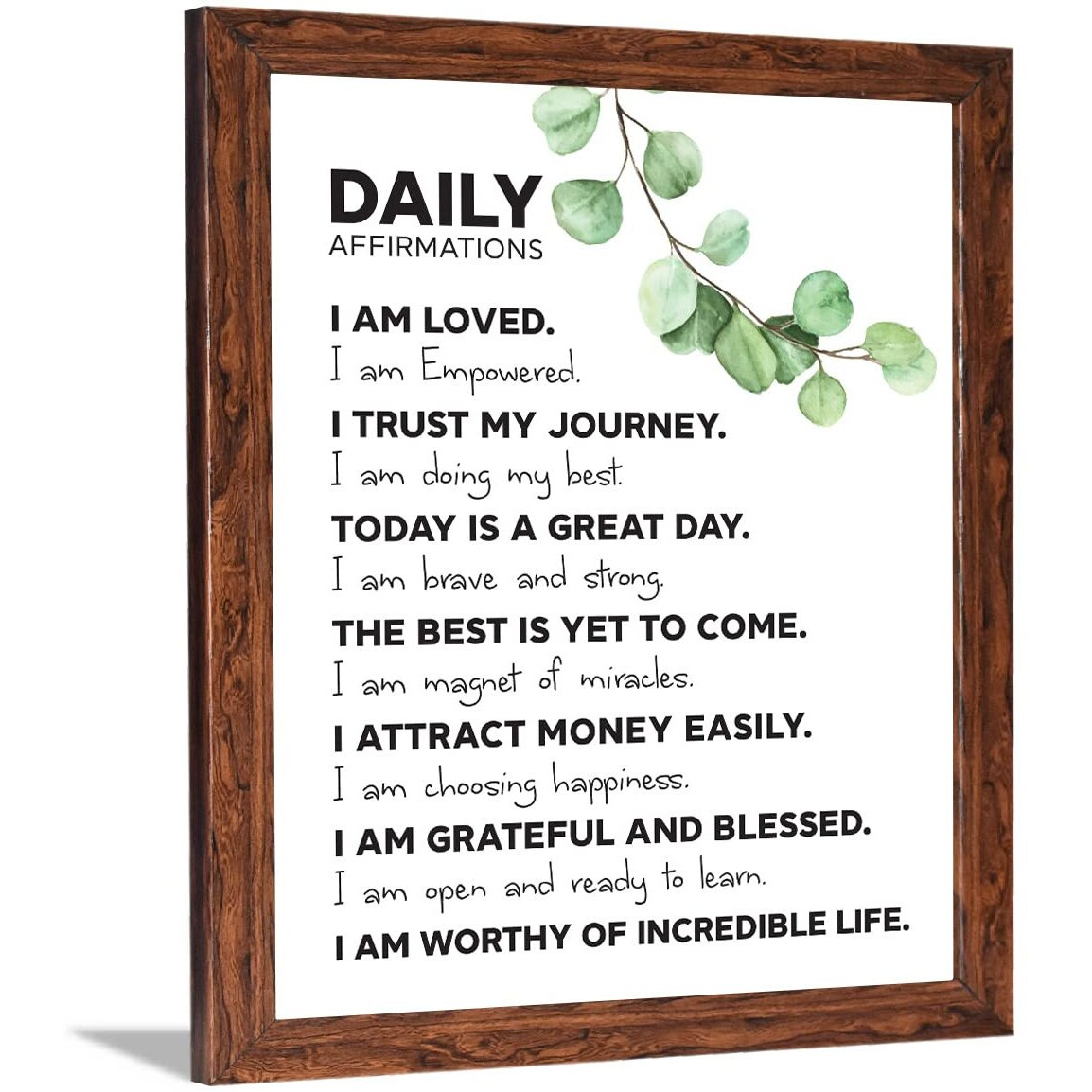Chaka Chaundh Engineered Wood - Affirmations Posters Positive Affirmations Frames - I Am Affirmation Posters - Affirmation Quotes Posters - (14 X 11 Inches)