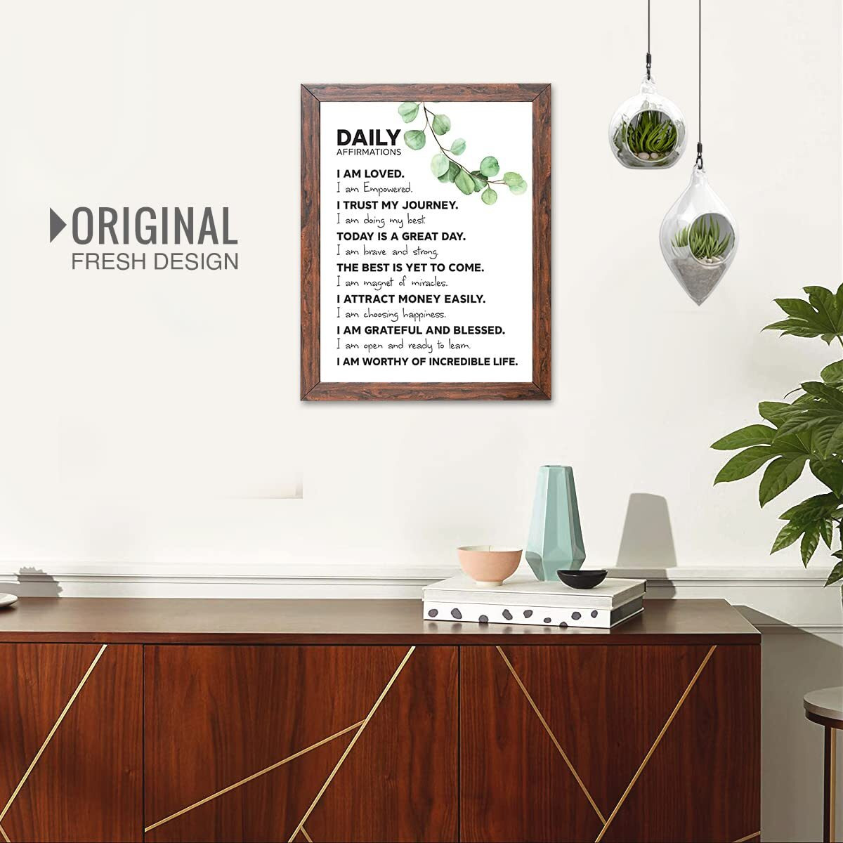 Chaka Chaundh Engineered Wood - Affirmations Posters Positive Affirmations Frames - I Am Affirmation Posters - Affirmation Quotes Posters - (14 X 11 Inches)