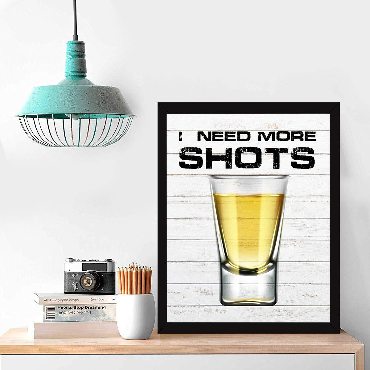 Chaka Chaundh - Bar Quotes Frame - Vodka And Cocktail Posters - Bar Photo Frames - (13.5 X 10.5 Inches) - Engineered Wood (White)