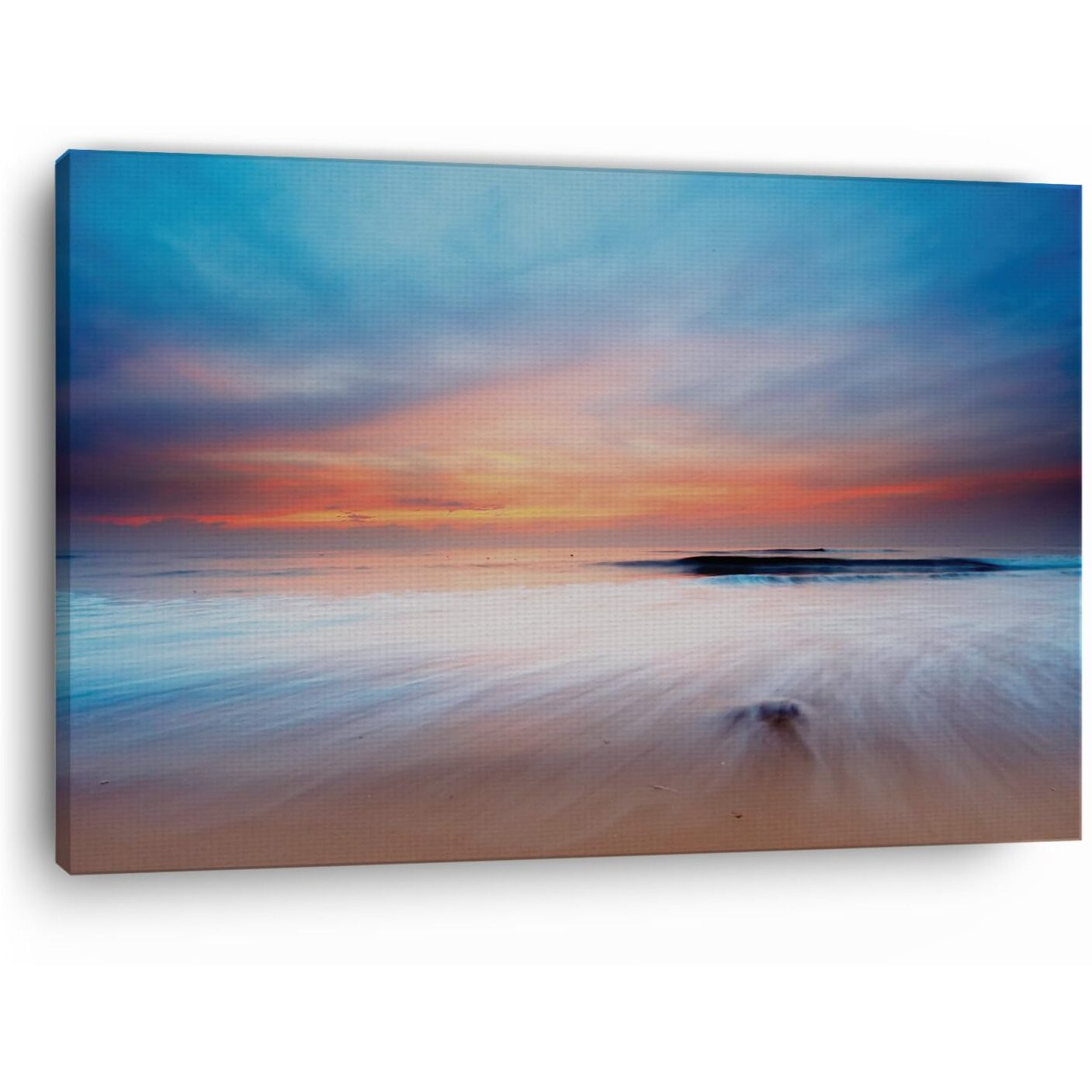 Truecanvas Mac Beach Sunrise, Wooden Framed Canvas Paintings For Home Decor | Bedroom, Living Room,Wall Decoration | Wall Art Painting, Ct0892, Size 16 X 24 In