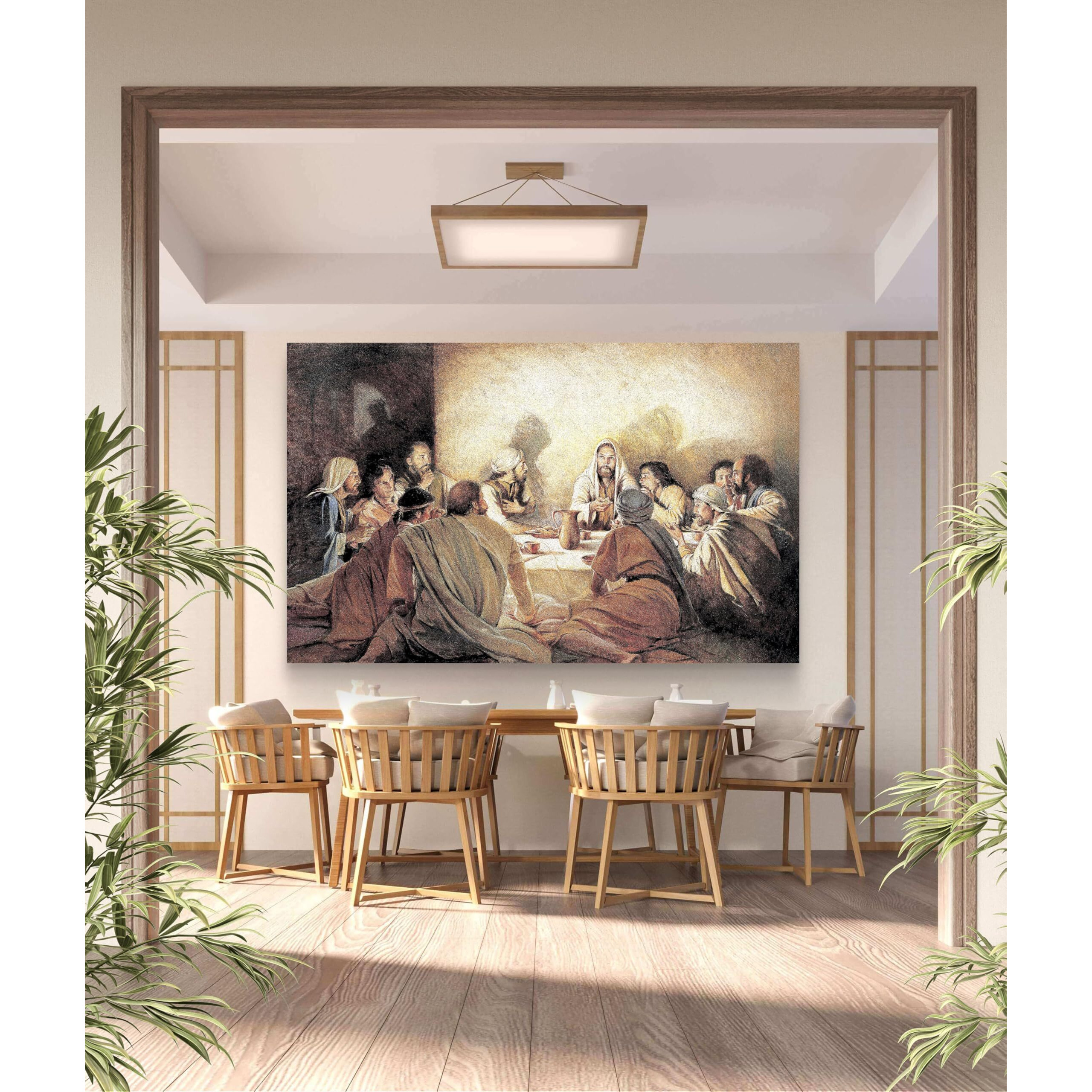 Elegance Last Supper Jesus Christ Big Size Canvas Painting Picture Photo Christian Art For Wall Living Room Dining Room Home Decor Painting Size - 36 Length X 22.5 Height Inch