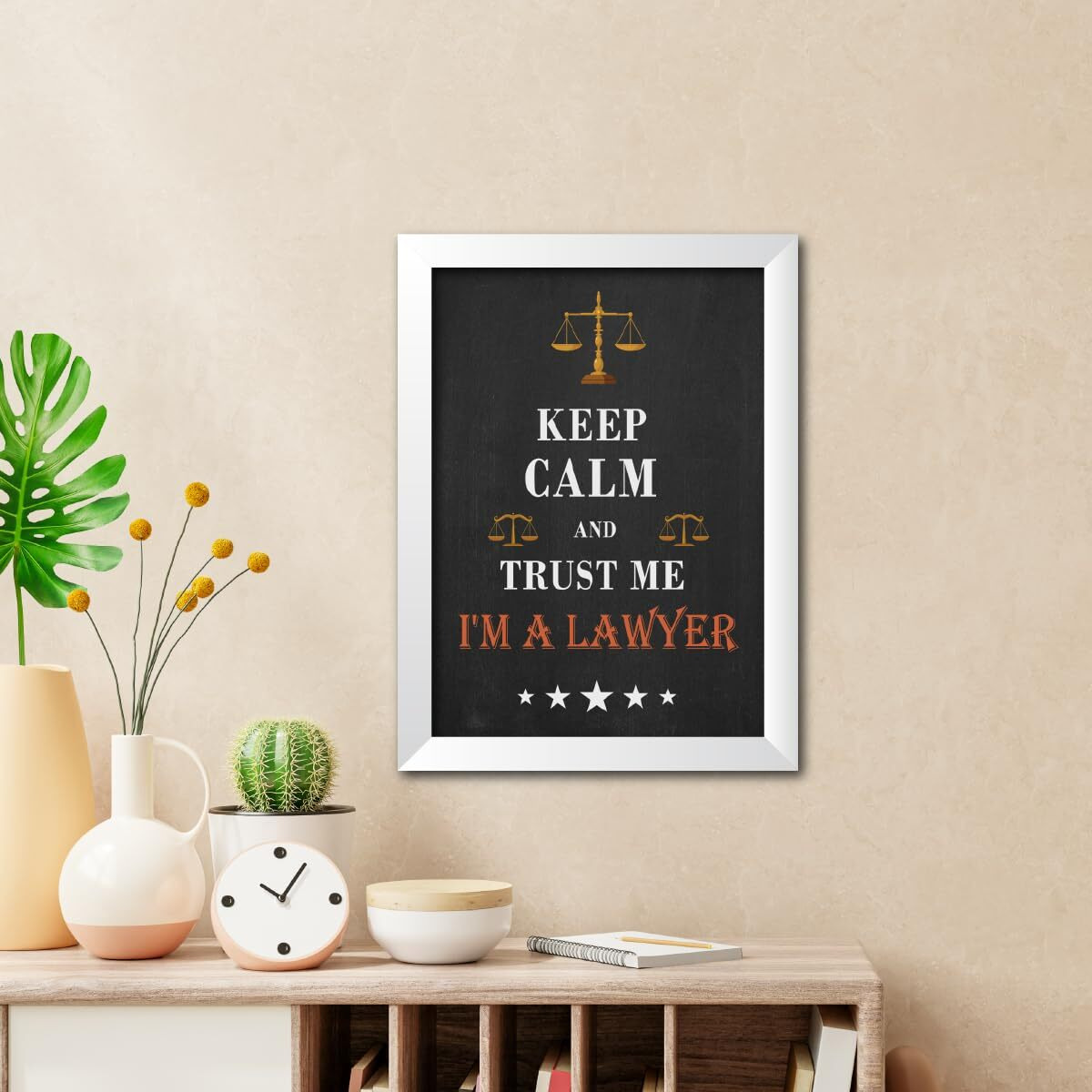 Tenorarts Law Justice Poster Frame Lawyer Quotes Photo Framed Painting For Advocate Office Decorations Wall Frames With White Color Matt Finish Texture (12 Inches X 9Inches)