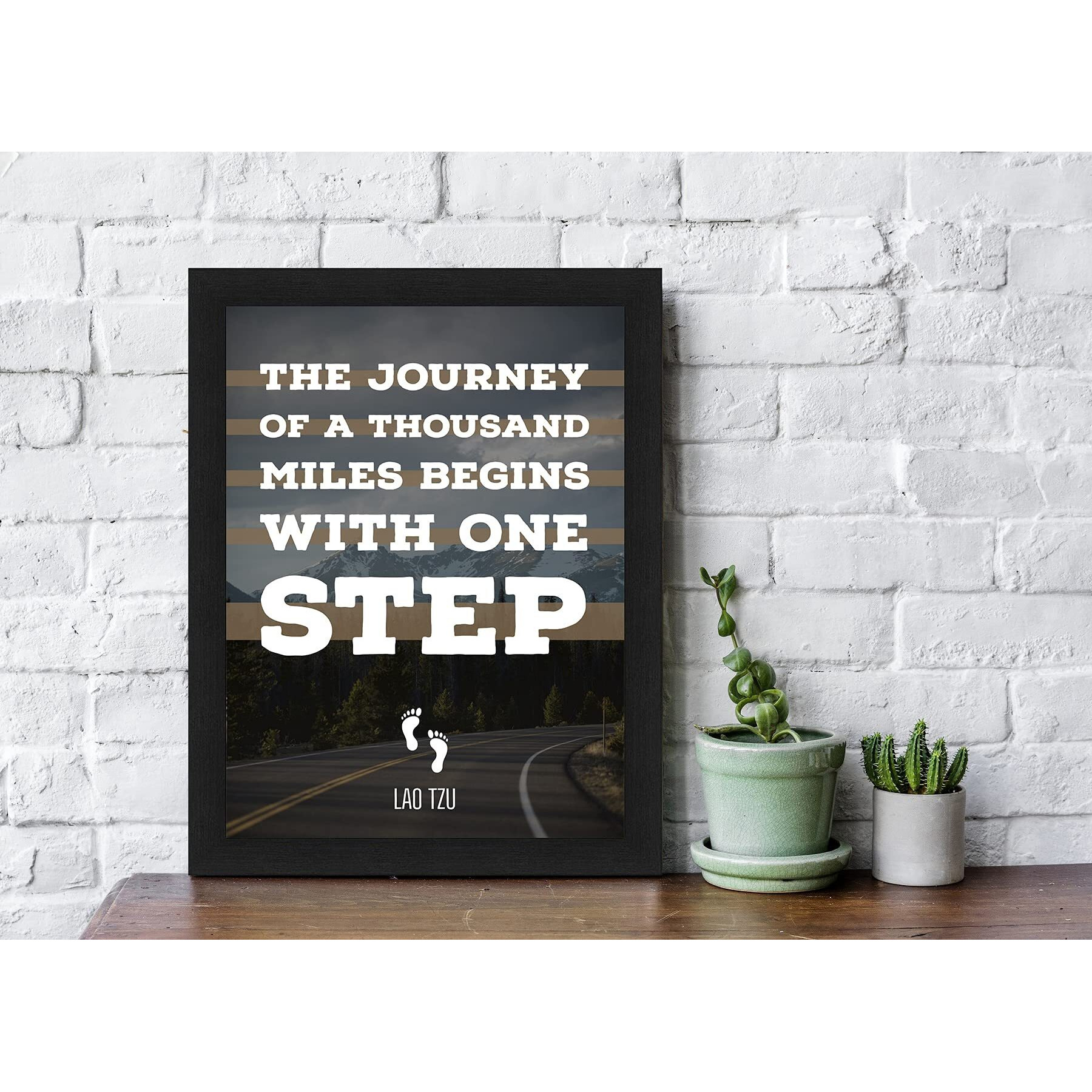 Interio Crafts Lao Tzu Quote Poster  Inspirational Taoism Wall Art For Home, Office, Or Meditation Space  Wisdom & Mindfulness Decor Gift (Frame 13X10 Inches Black)