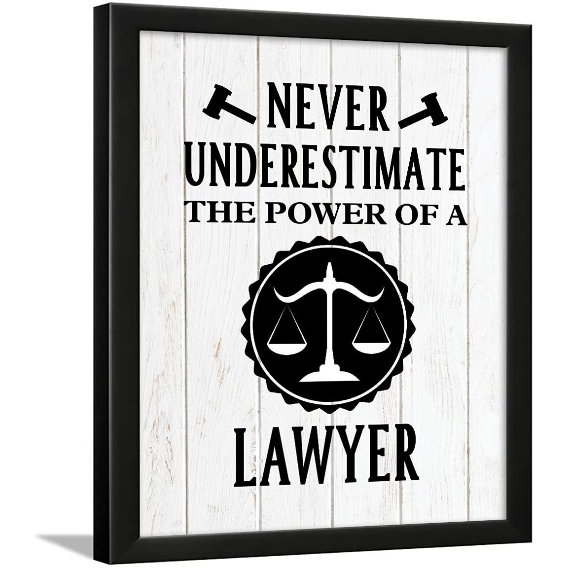 Chaka Chaundh Engineered Wood Lawyer Quotes Wall Poster - Law Frame For Advocate (14 X 11 Inches) (The Power Of A Lawyer - White)