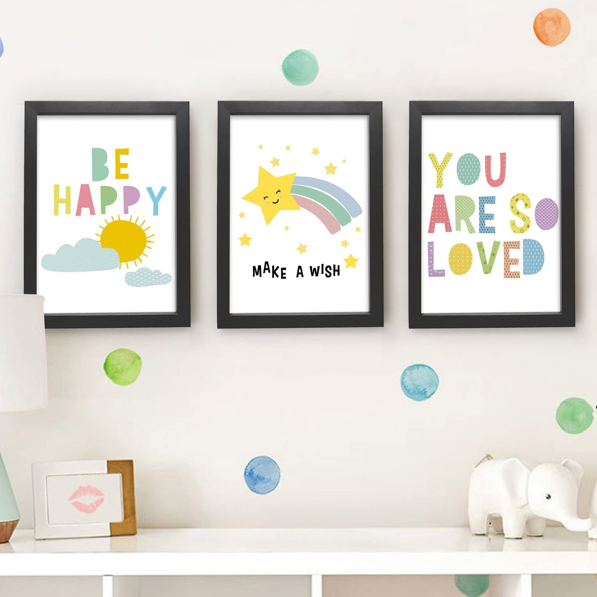 Tied Ribbons Motivational Wall Art Hanging Poster Printed Framed Paintings For Kids Room Bedroom Boys Girls School Home Dcor (Set Of 3, 13.6 Inch X 10.2 Inch)